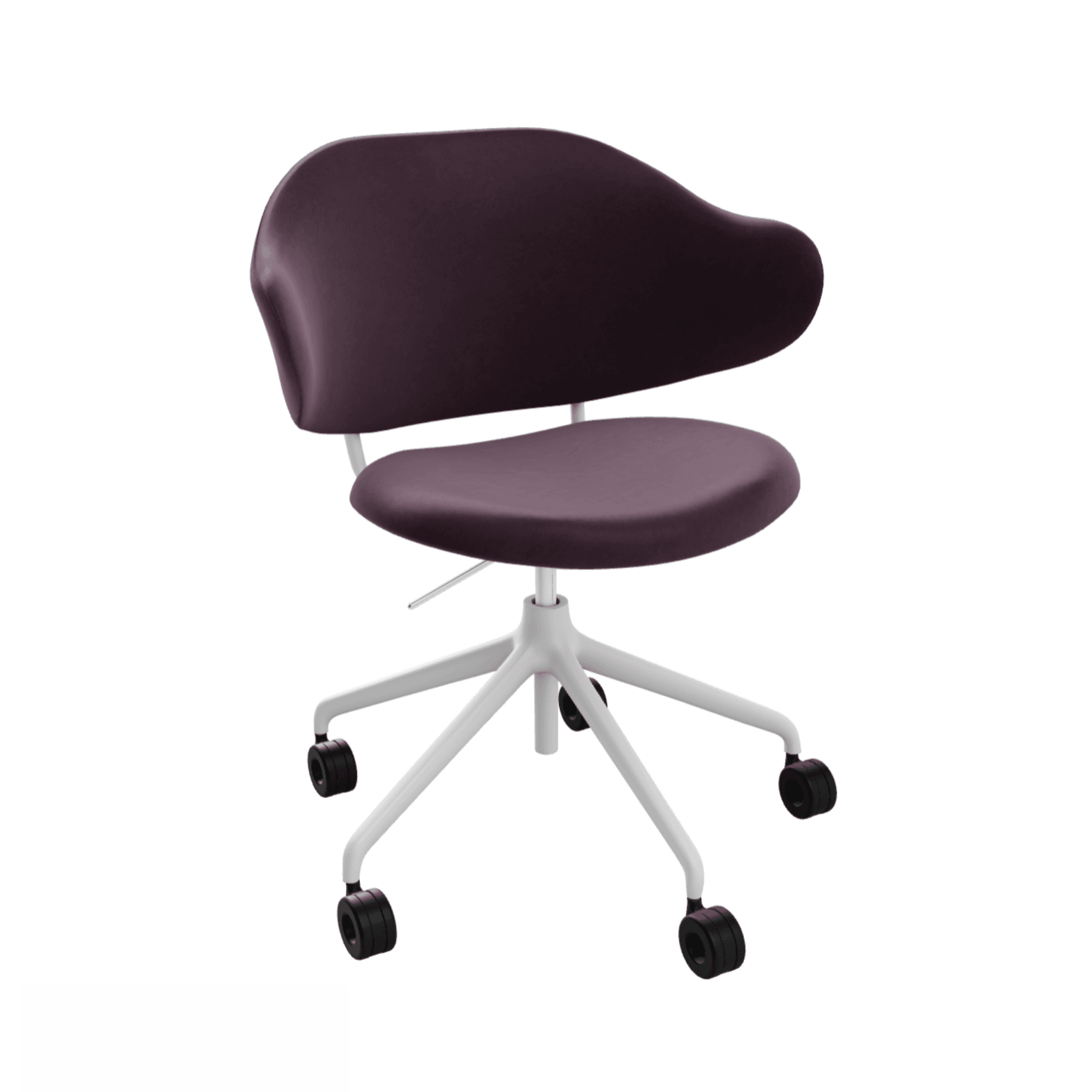 Krzesło biurowe HOLLY burgundowa ekoskóra Calligaris matowa biel Eye on Design