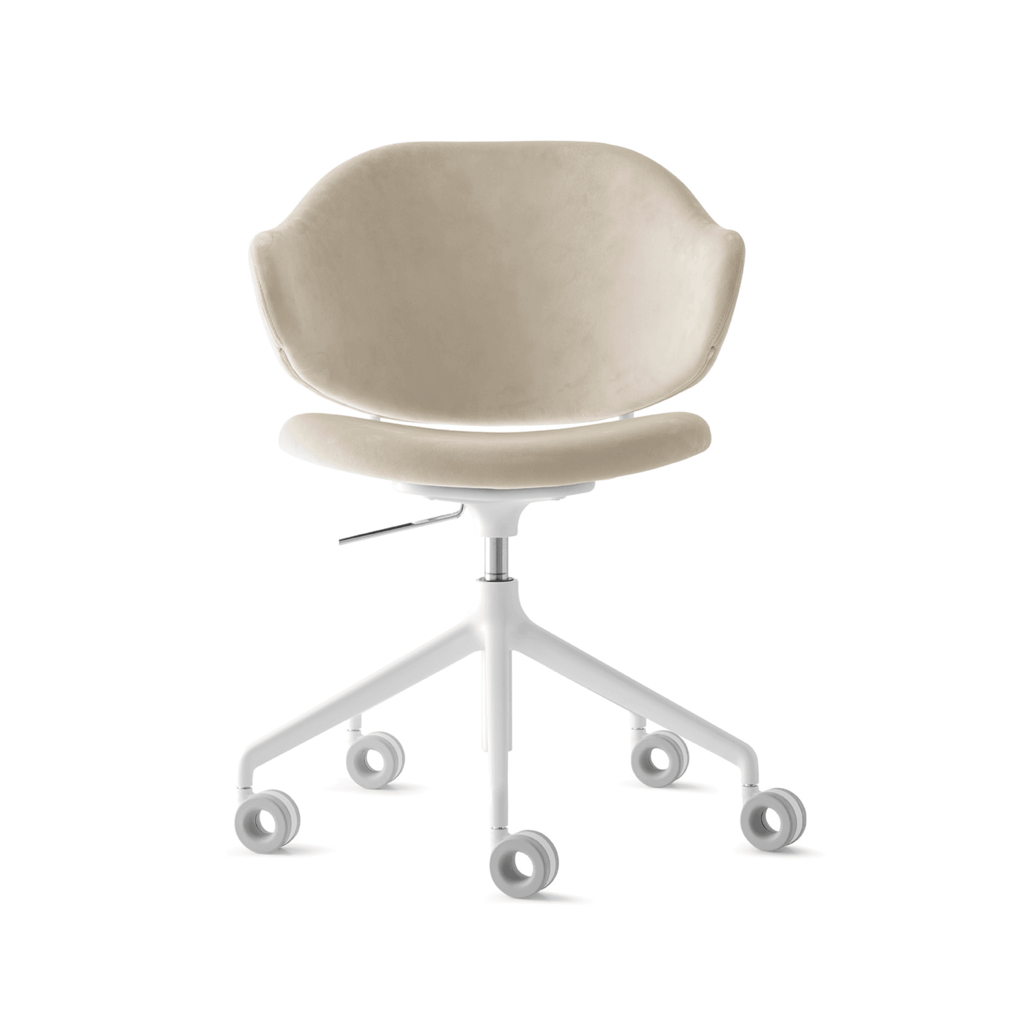 Krzesło biurowe HOLLY kremowy aksamit Calligaris matowa biel Eye on Design