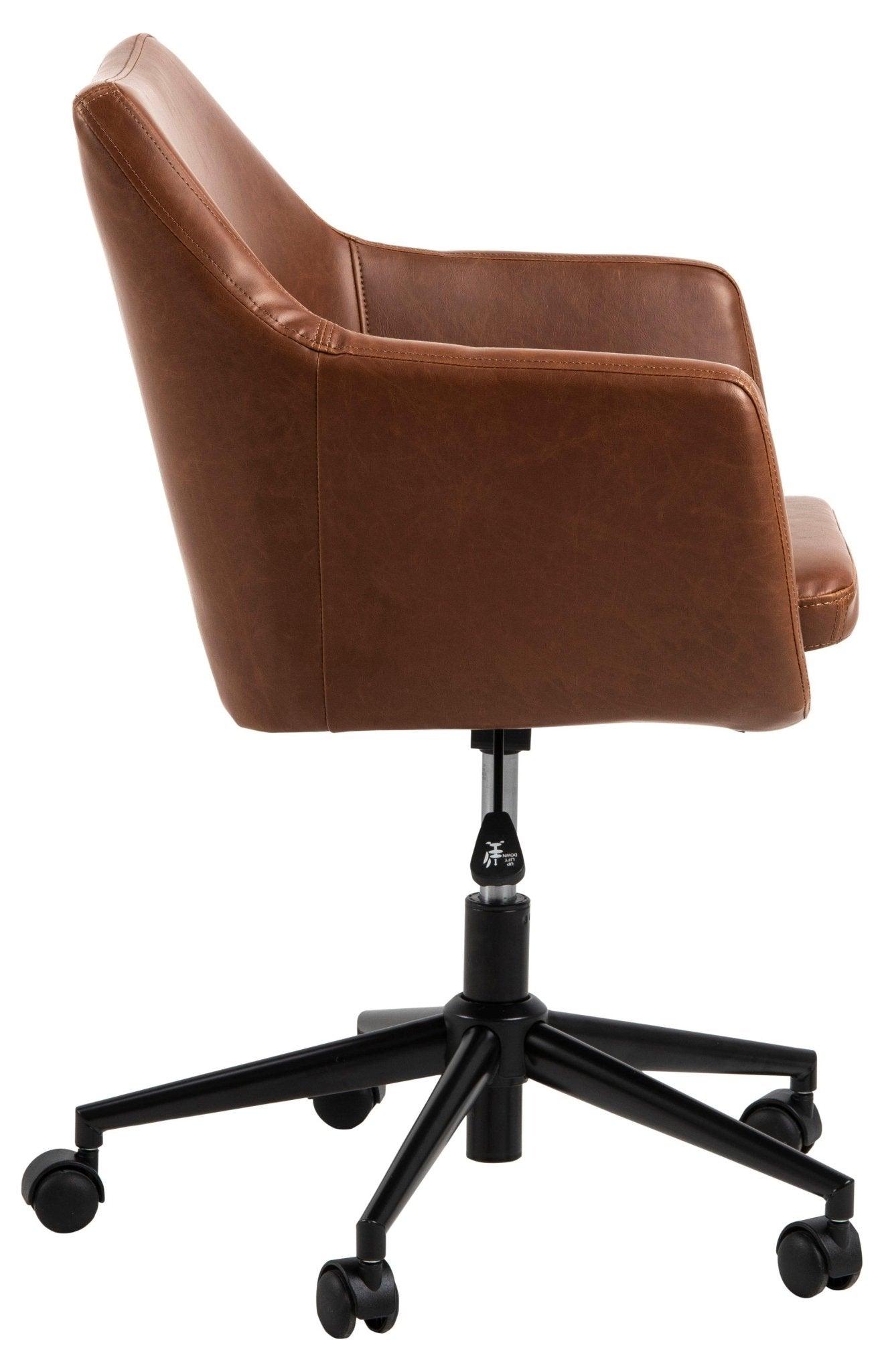 Krzesło biurowe MILAS brandy ekoskóra Actona Eye on Design