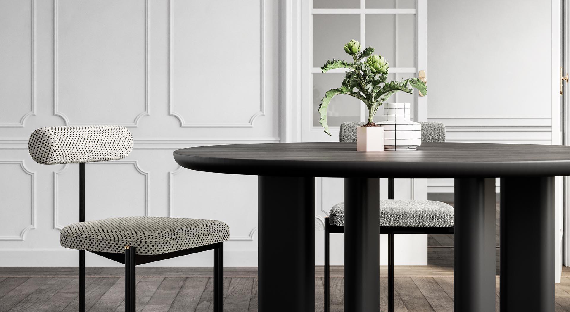 Krzesło CAILLOU biały w czarne kropki Liu Jo Living Eye on Design