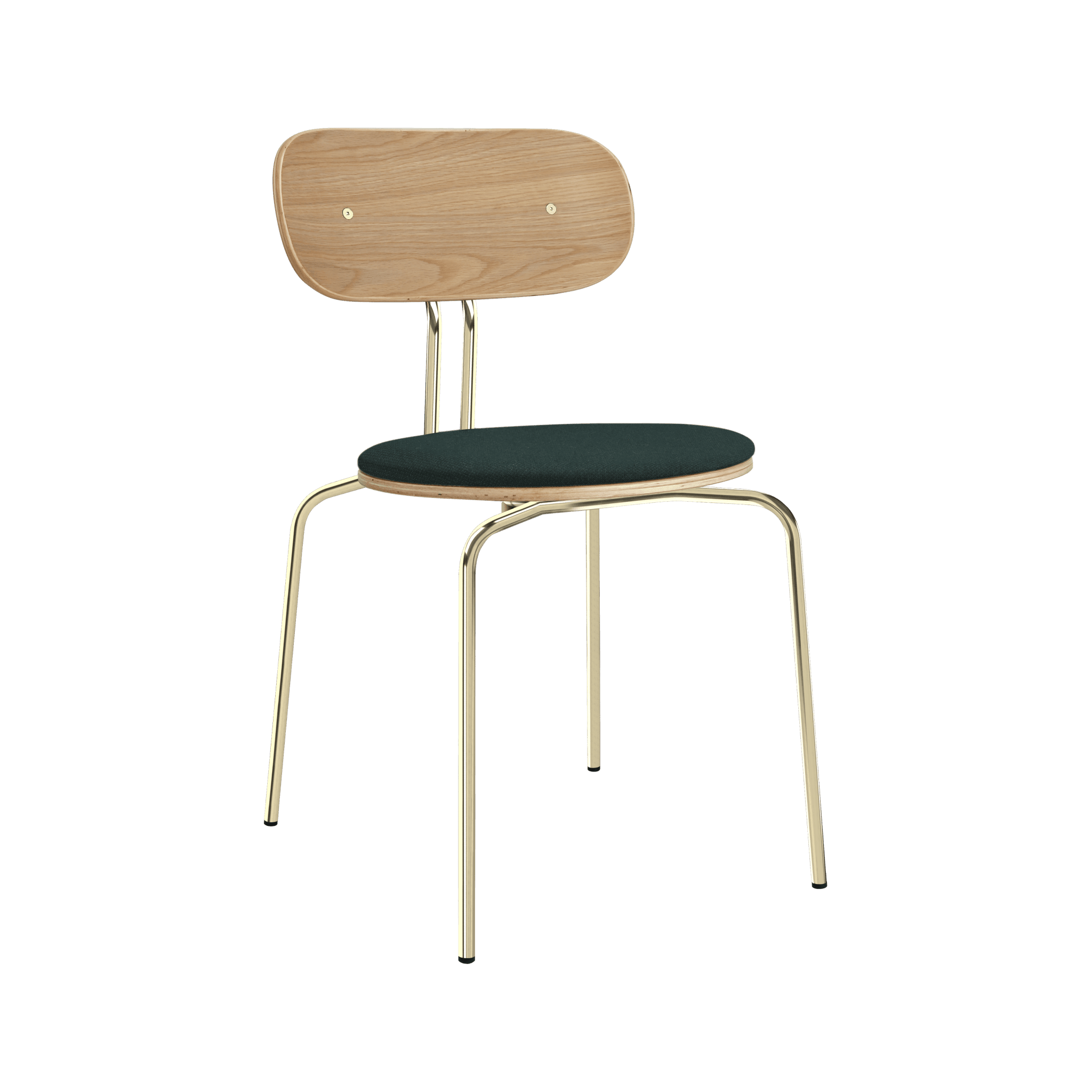 Krzesło CURIOUS butelkowa zieleń ze złotą podstawą UMAGE Eye on Design
