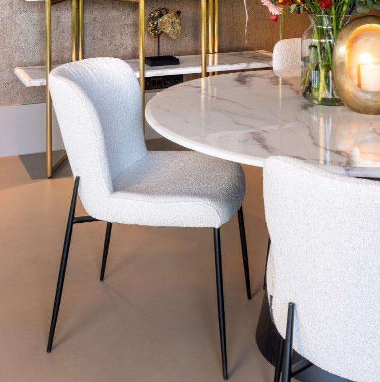 Krzesło DABRY biały bouclé Richmond Interiors Eye on Design