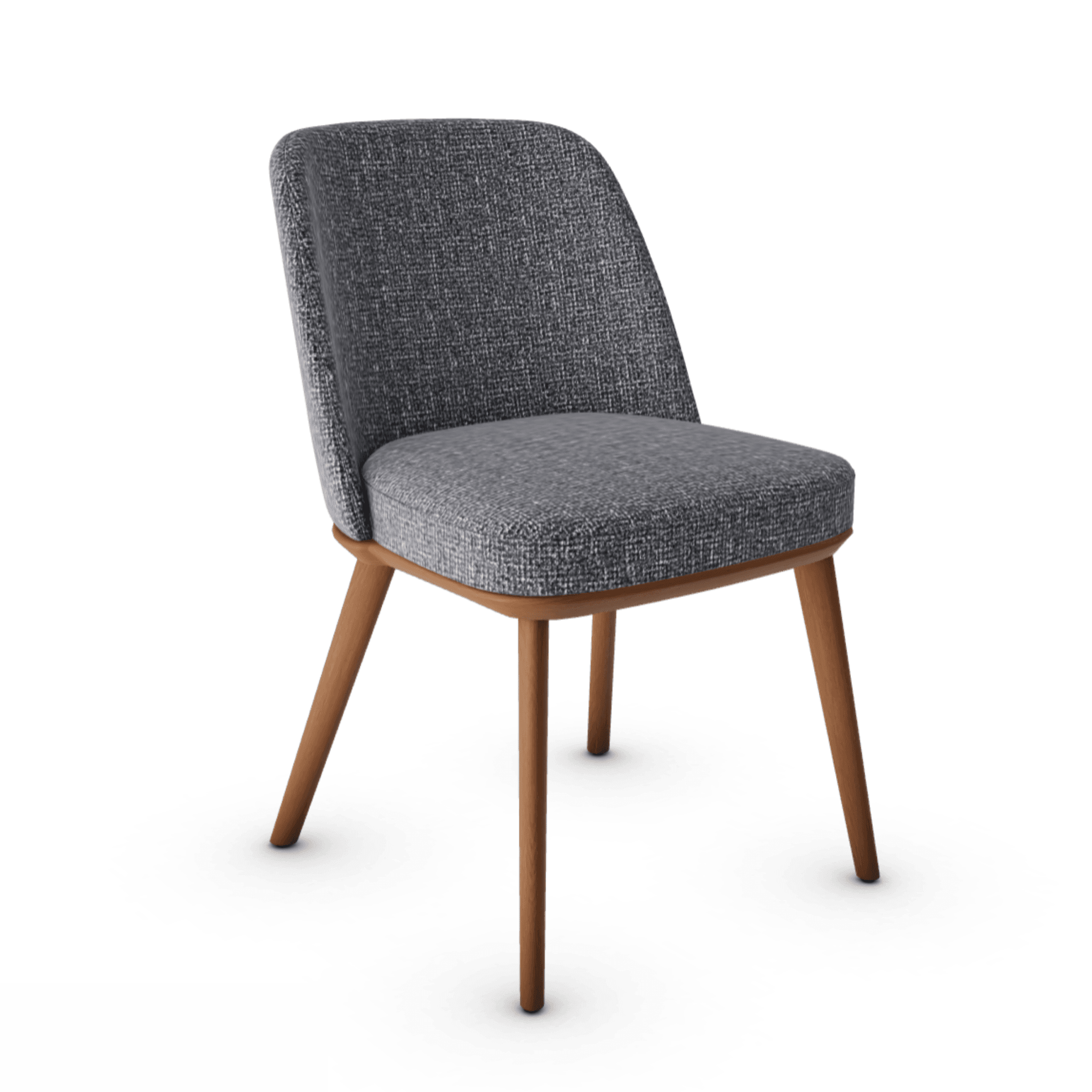 Krzesło FOYER boucle antracyt z drewnianą podstawą Calligaris drewniana orzech włoski Eye on Design