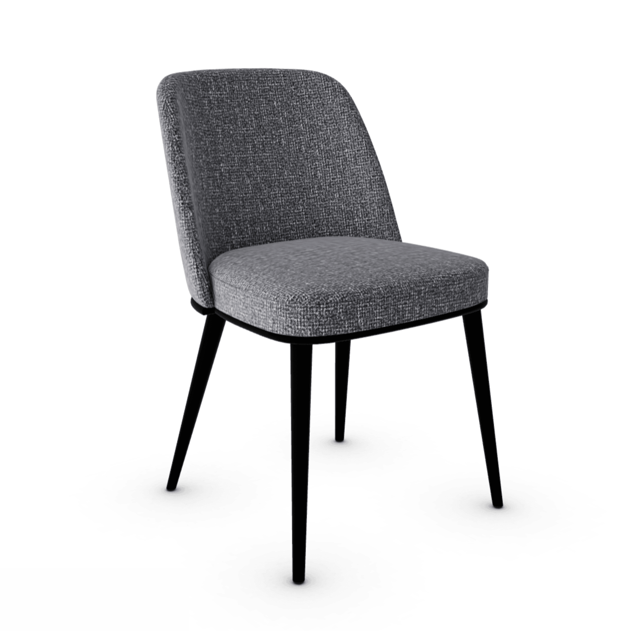 Krzesło FOYER boucle antracyt z metalową podstawą Calligaris metalowa matowa czerń Eye on Design