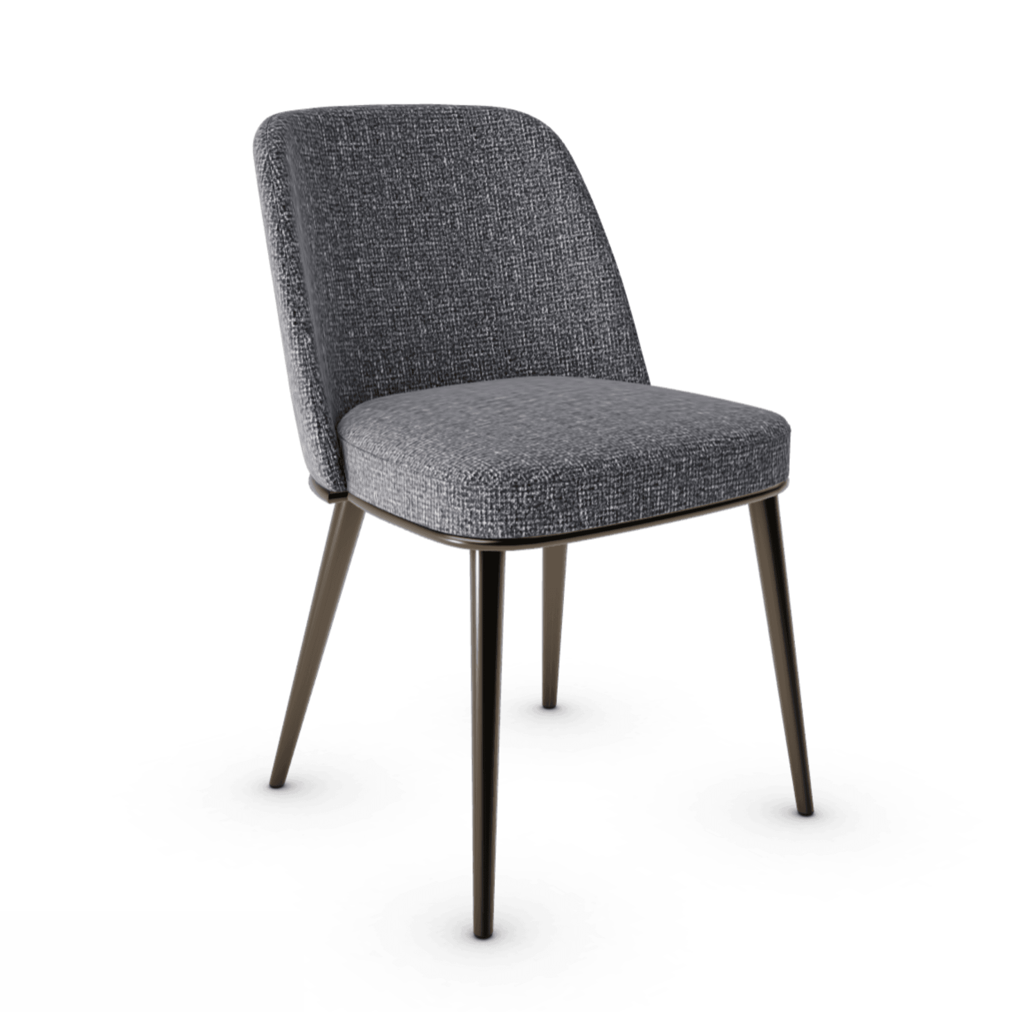 Krzesło FOYER boucle antracyt z metalową podstawą Calligaris metalowa matowy brąz Eye on Design