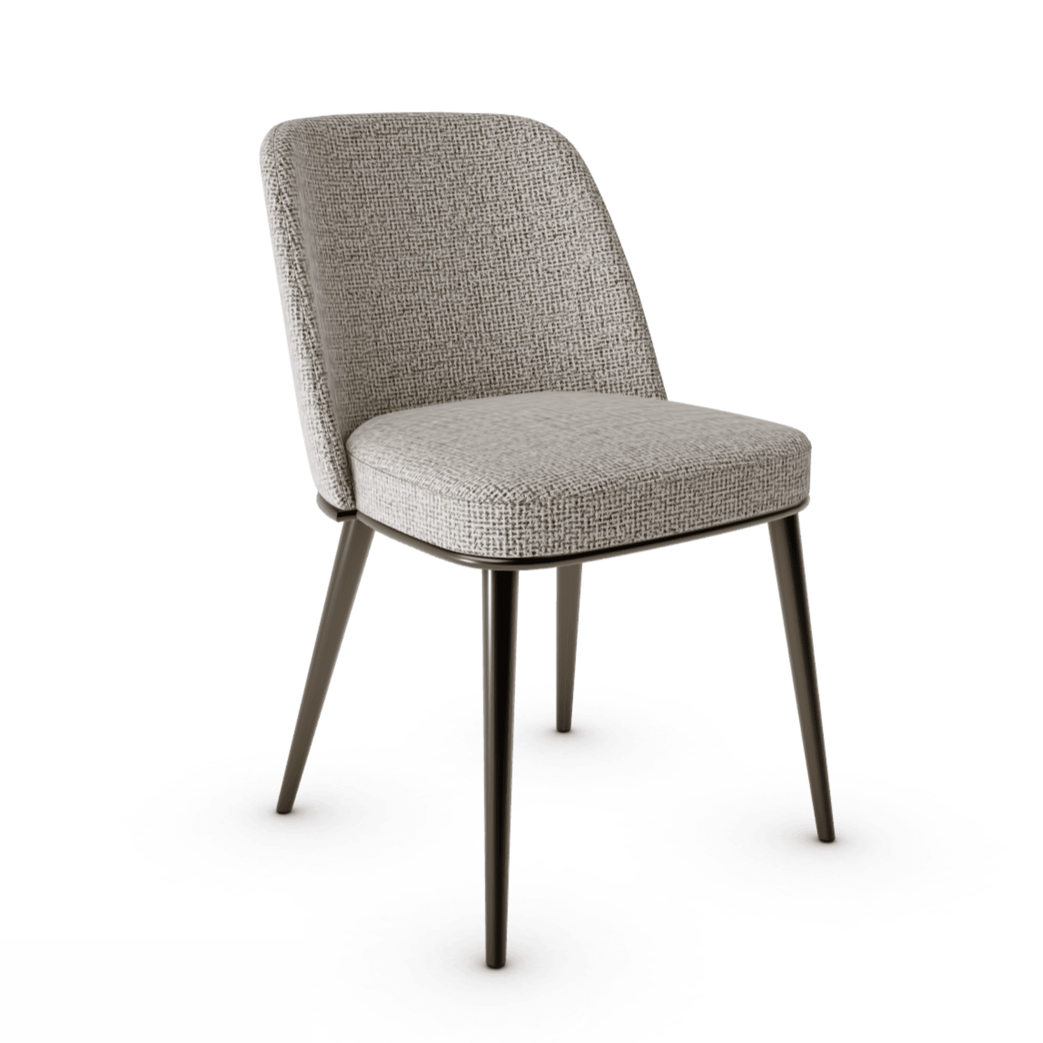 Krzesło FOYER boucle beżowy z metalową podstawą Calligaris metalowa matowy brąz Eye on Design