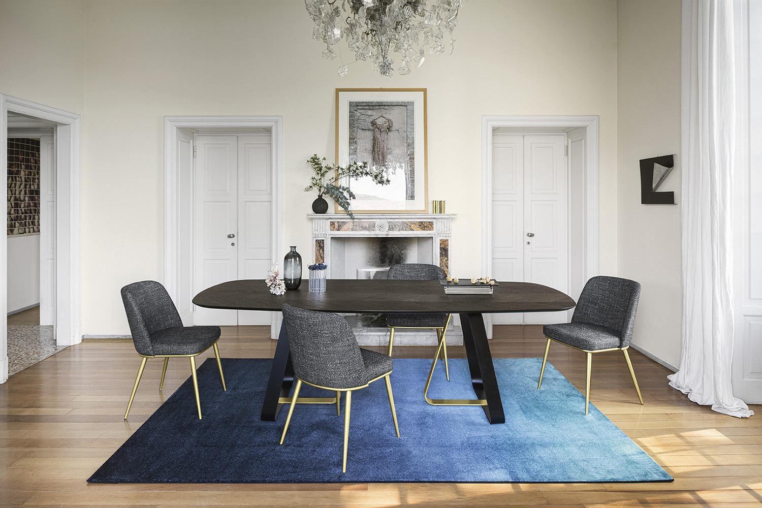 Krzesło FOYER boucle ceglany z metalową podstawą Calligaris Eye on Design