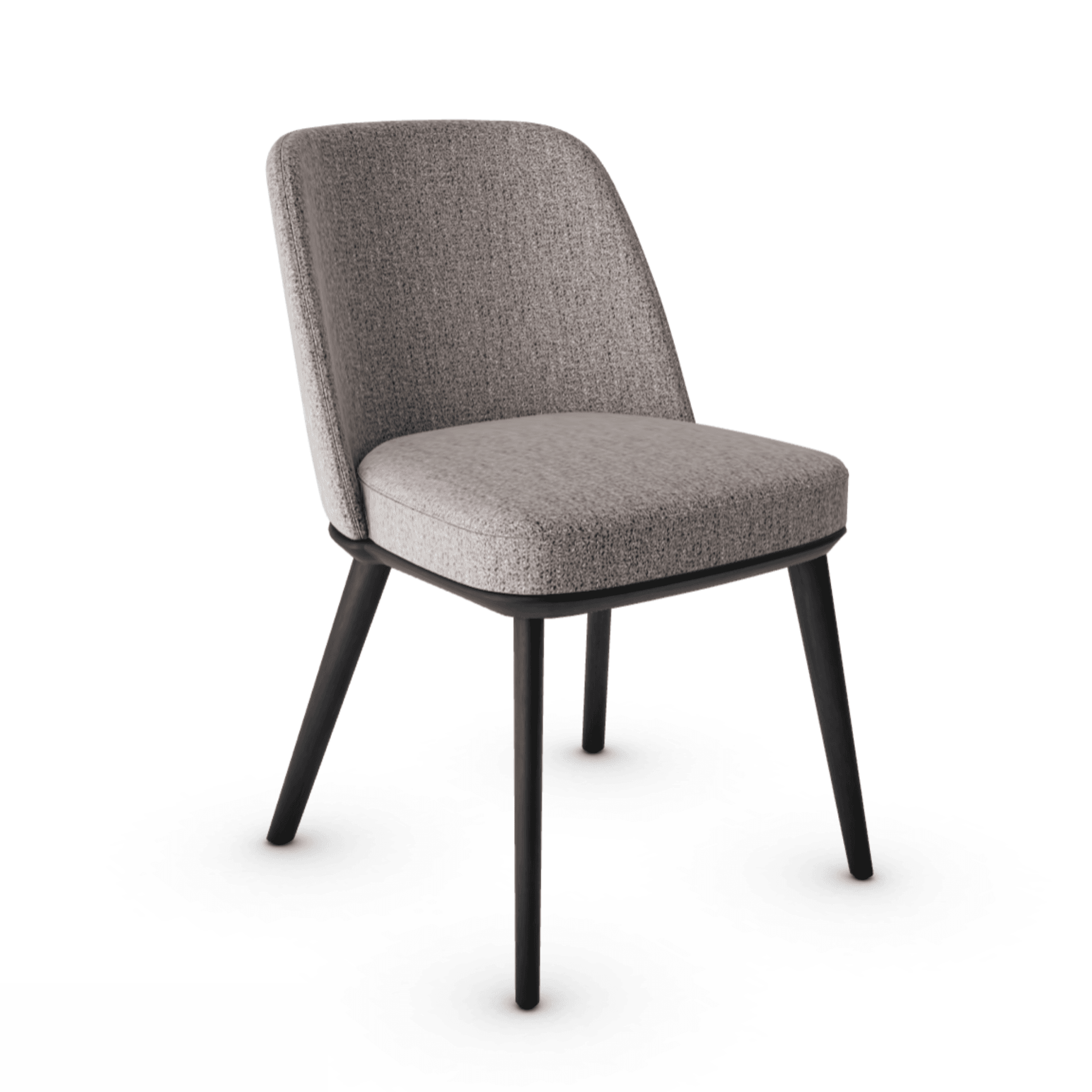 Krzesło FOYER boucle taupe z drewnianą podstawą Calligaris drewniana matowa czerń Eye on Design