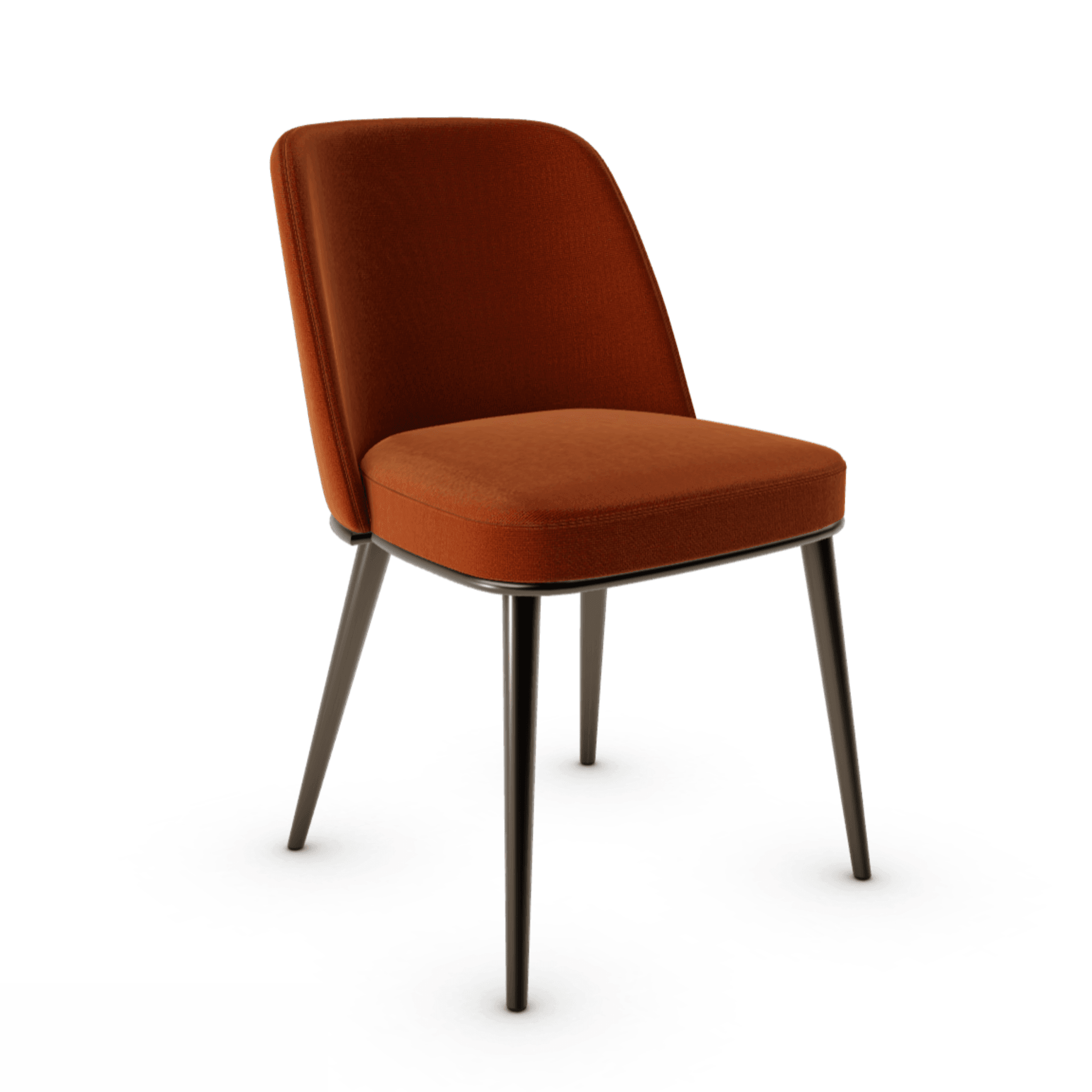 Krzesło FOYER ceglany z metalową podstawą Calligaris metalowa matowy brąz Eye on Design