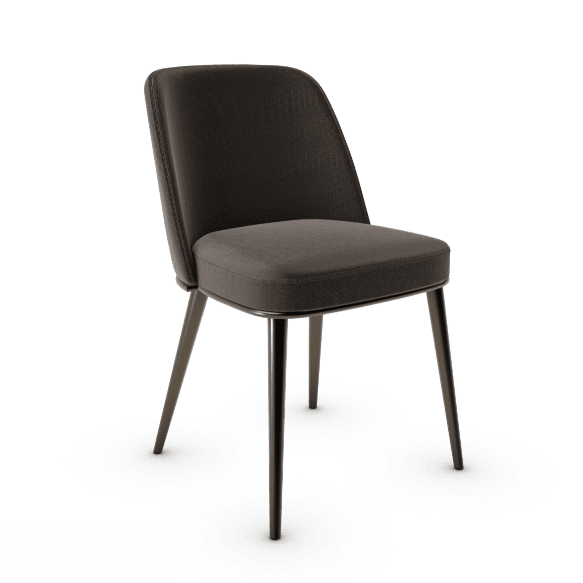 Krzesło FOYER ciemnobrązowy z metalową podstawą Calligaris metalowa matowy brąz Eye on Design