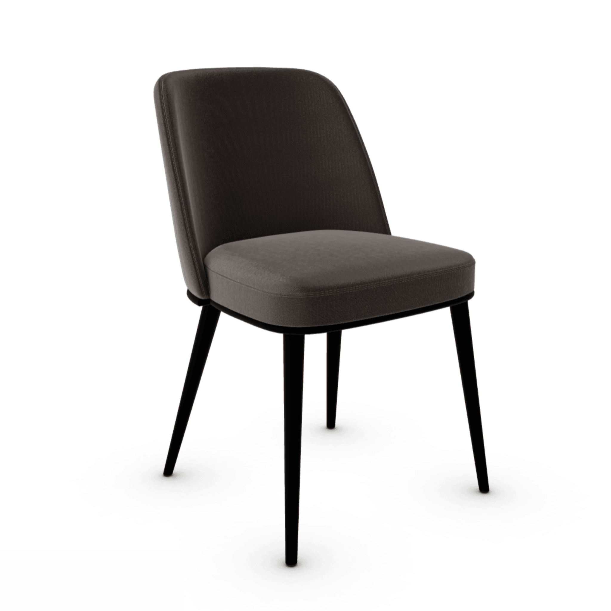 Krzesło FOYER ciemnobrązowy z metalową podstawą Calligaris metalowa matowa czerń Eye on Design