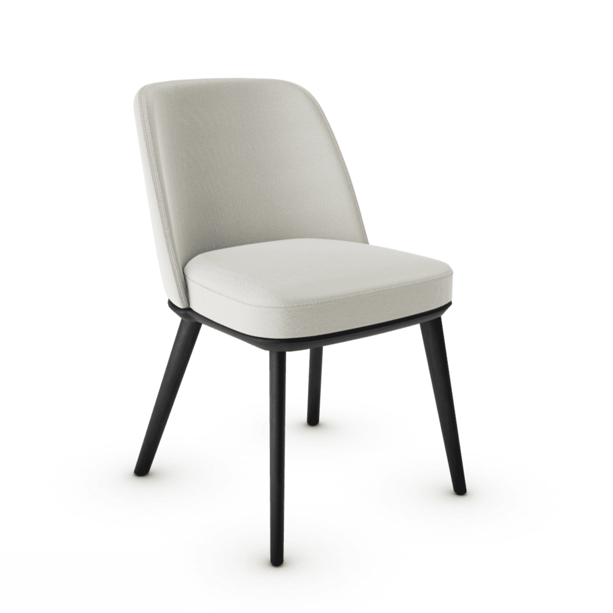 Krzesło FOYER piaskowy z drewnianą podstawą Calligaris drewniana matowa czerń Eye on Design