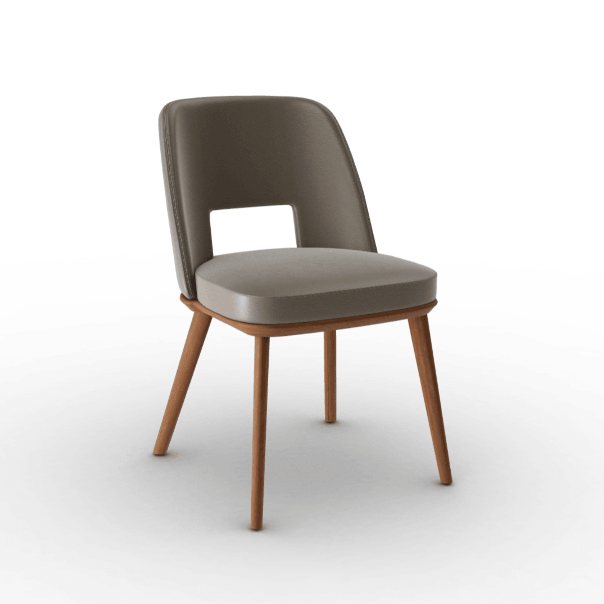 Krzesło FOYER skóra ciemnoszary z drewnianą podstawą Calligaris orzech włoski Eye on Design