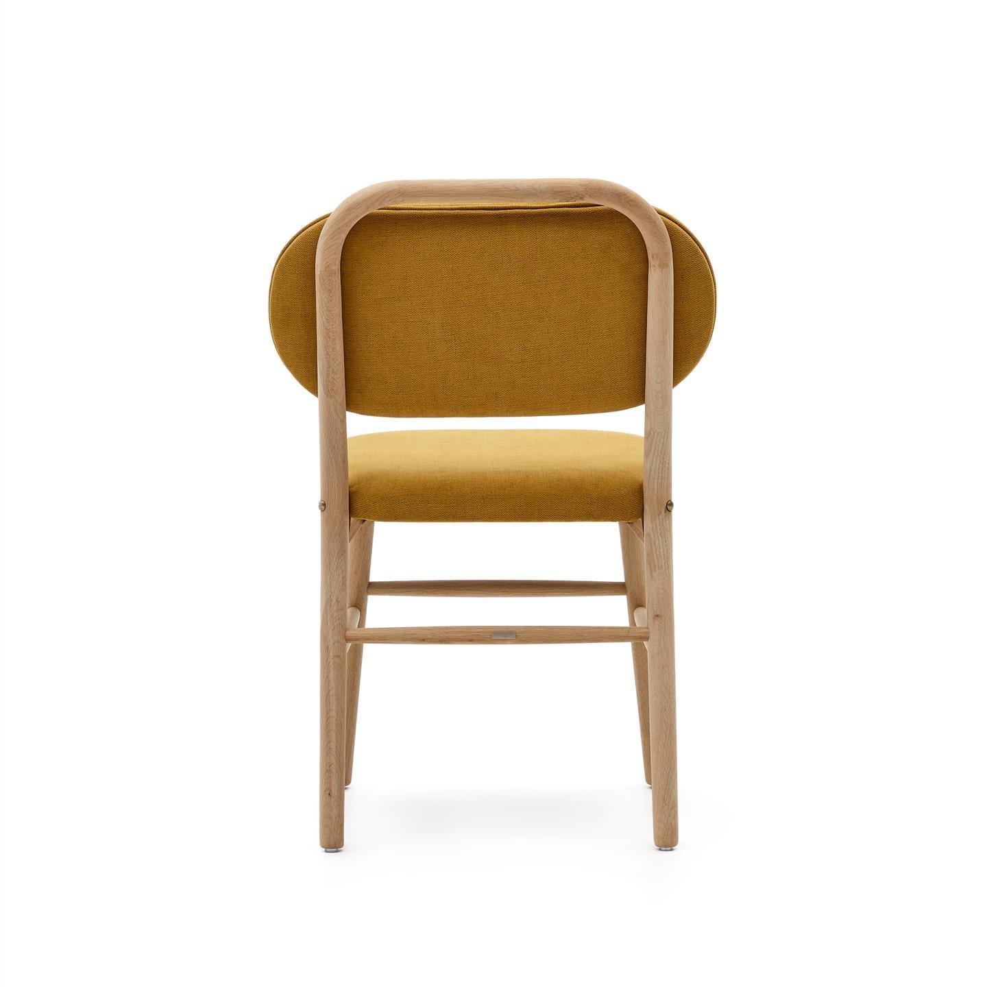 Krzesło HELDA musztardowy szenil z drewnianą podstawą La Forma Eye on Design