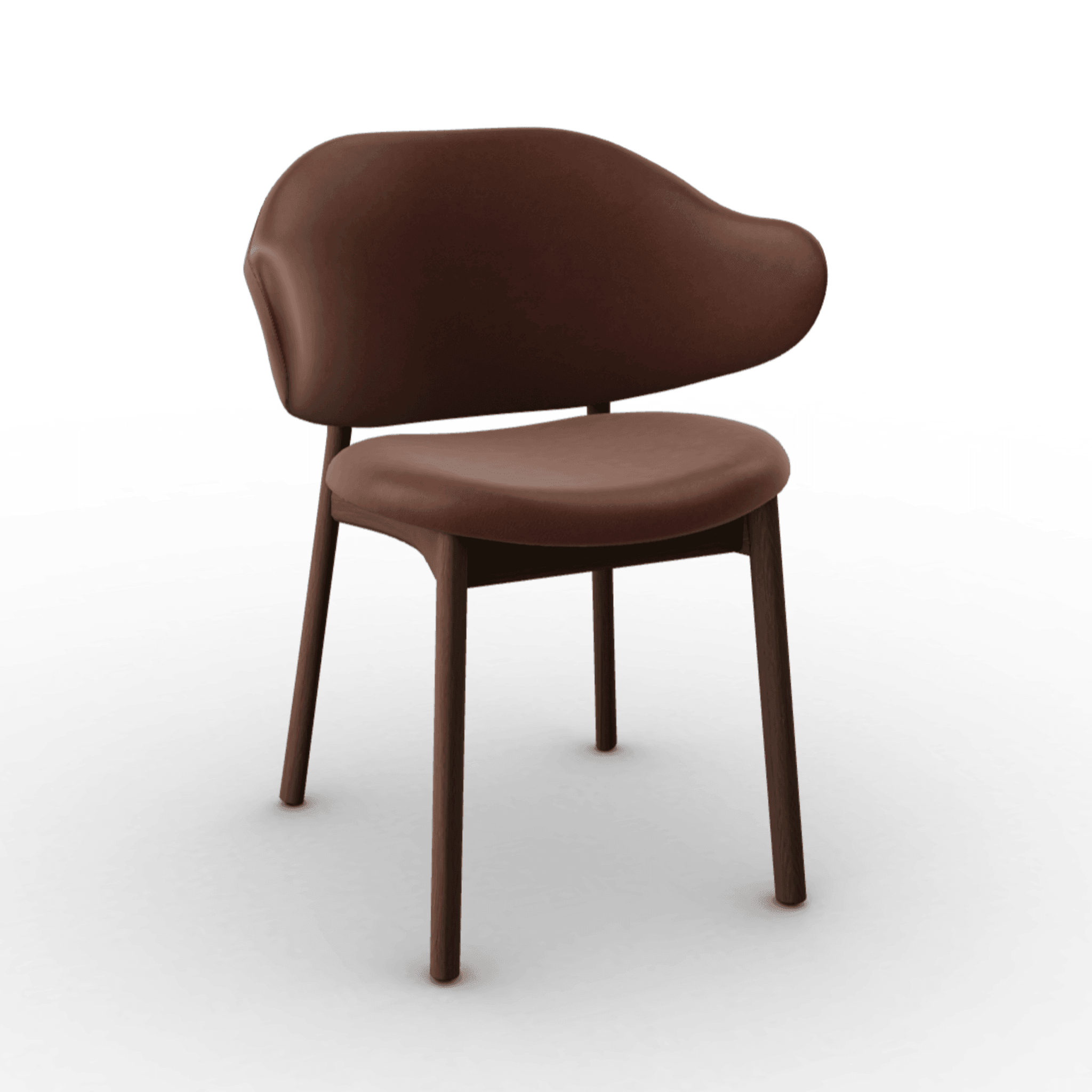 Krzesło HOLLY brązowa ekoskóra z drewnianą podstawą Calligaris ciemnobrązowa Eye on Design