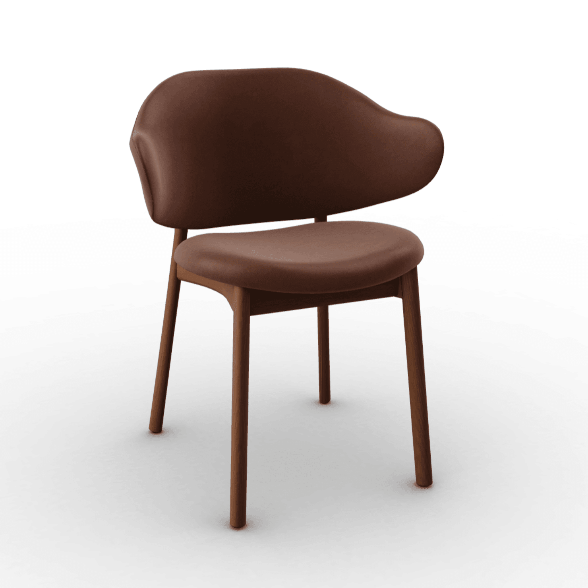 Krzesło HOLLY brązowa ekoskóra z drewnianą podstawą Calligaris orzech włoski Eye on Design
