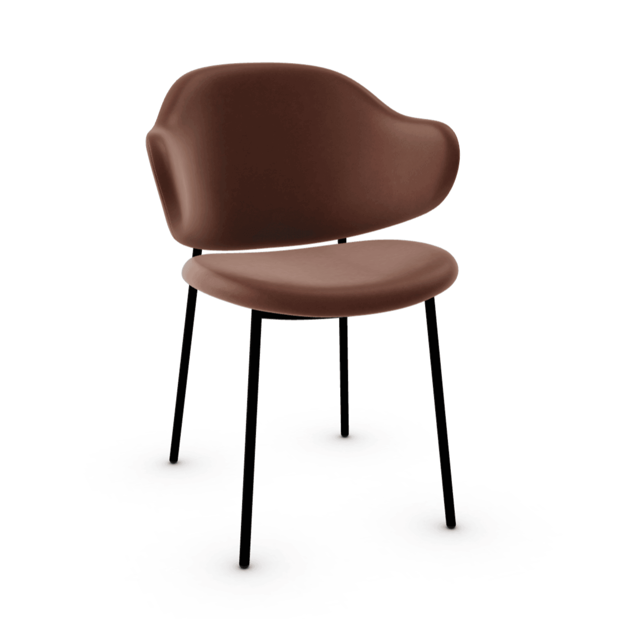 Krzesło HOLLY brązowa ekoskóra z metalową podstawą Calligaris matowa czerń Eye on Design