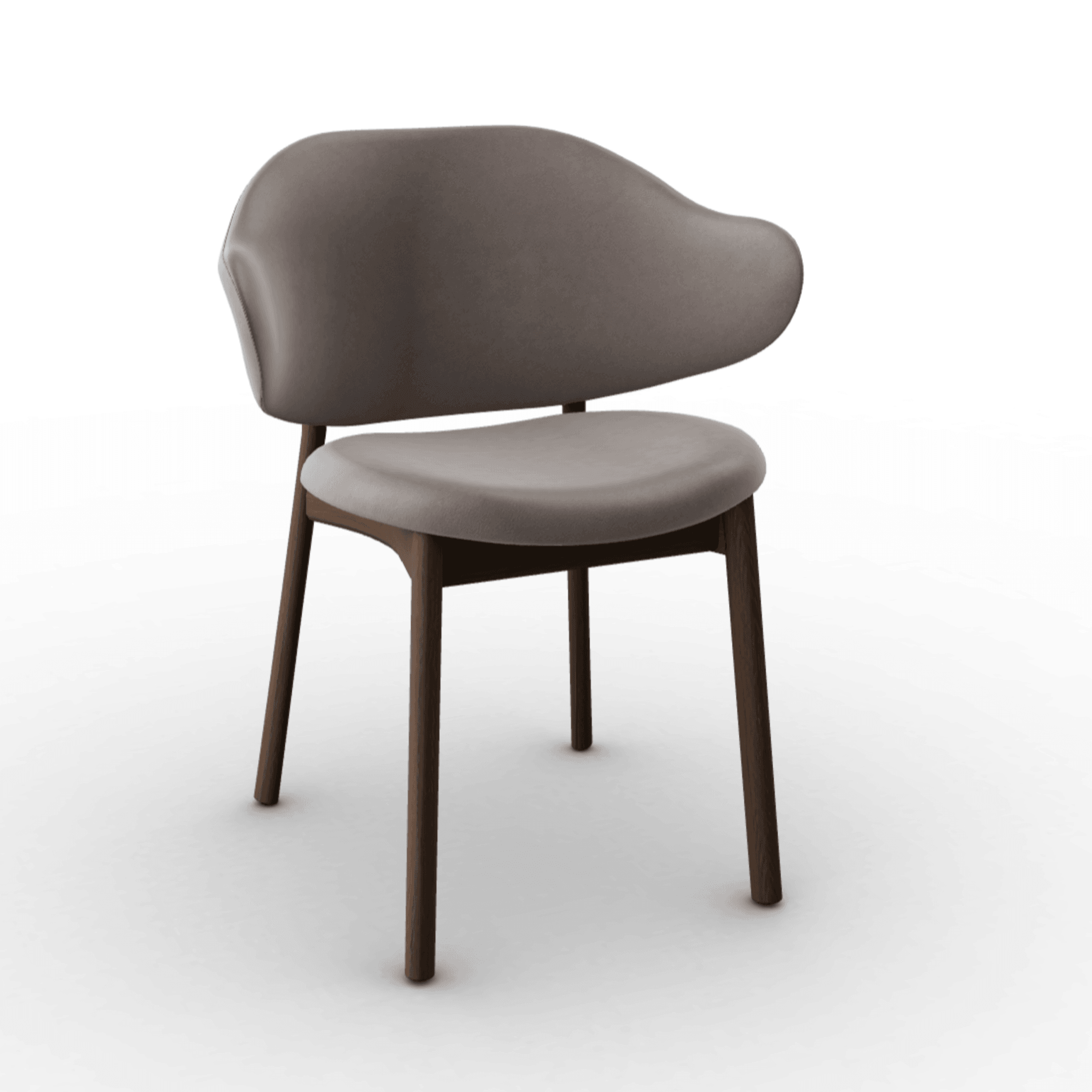 Krzesło HOLLY ciemnobeżowa ekoskóra z drewnianą podstawą Calligaris ciemnobrązowa Eye on Design