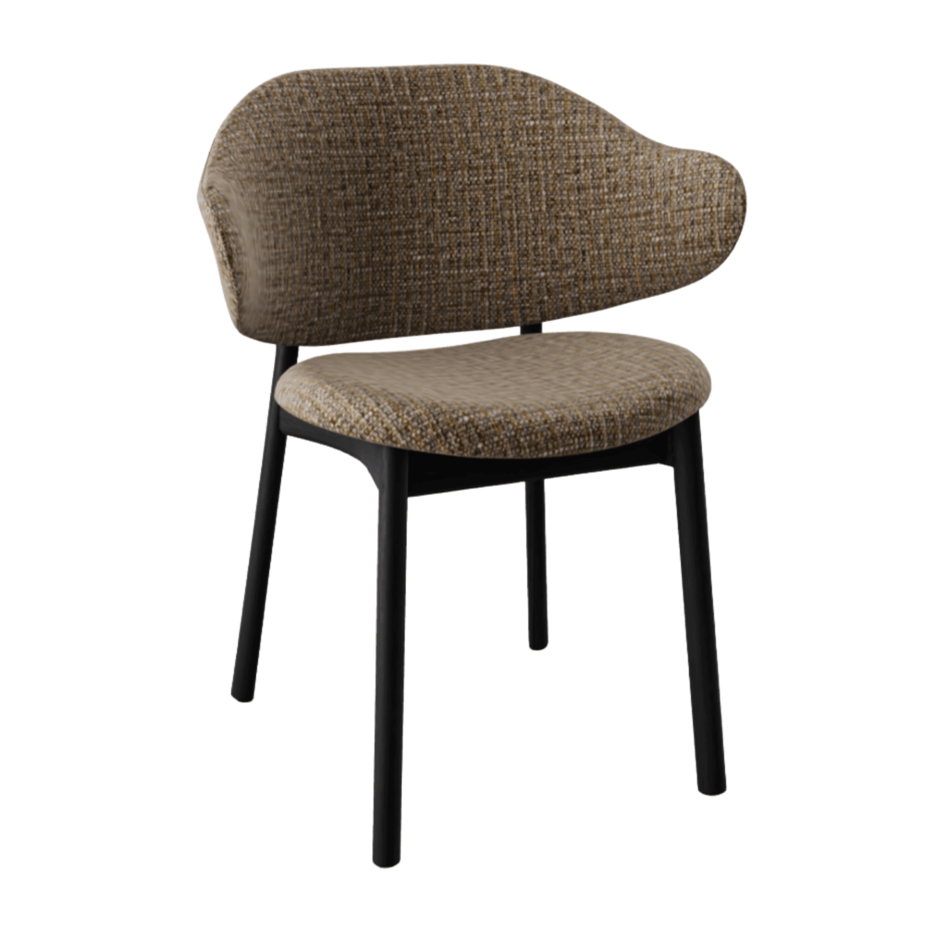 Krzesło HOLLY melanż brązowy z drewnianą podstawą Calligaris matowa czerń Eye on Design