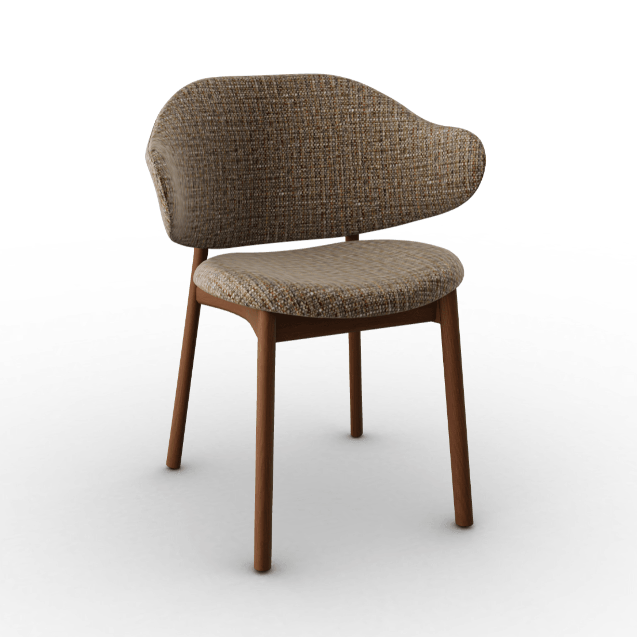Krzesło HOLLY melanż brązowy z drewnianą podstawą Calligaris orzech włoski Eye on Design