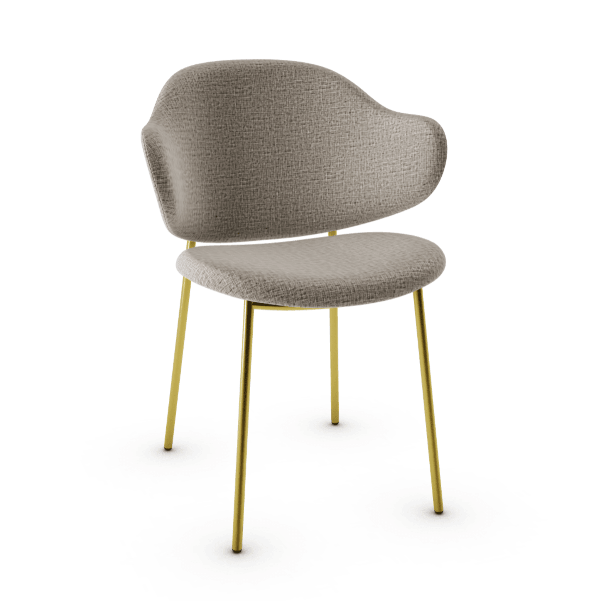 Krzesło HOLLY melanż piaskowy z metalową podstawą Calligaris polerowany mosiądz Eye on Design