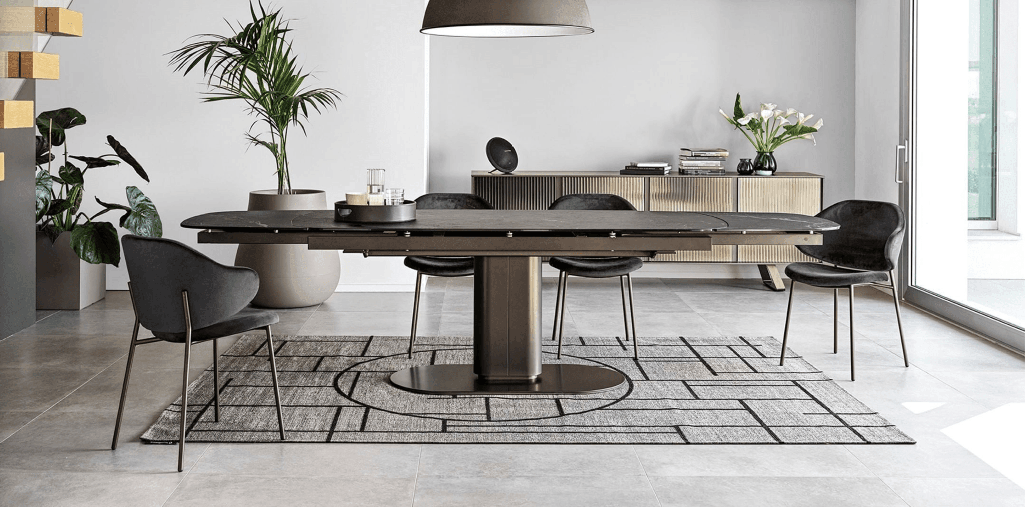 Krzesło HOLLY melanż szary z metalową podstawą Calligaris Eye on Design