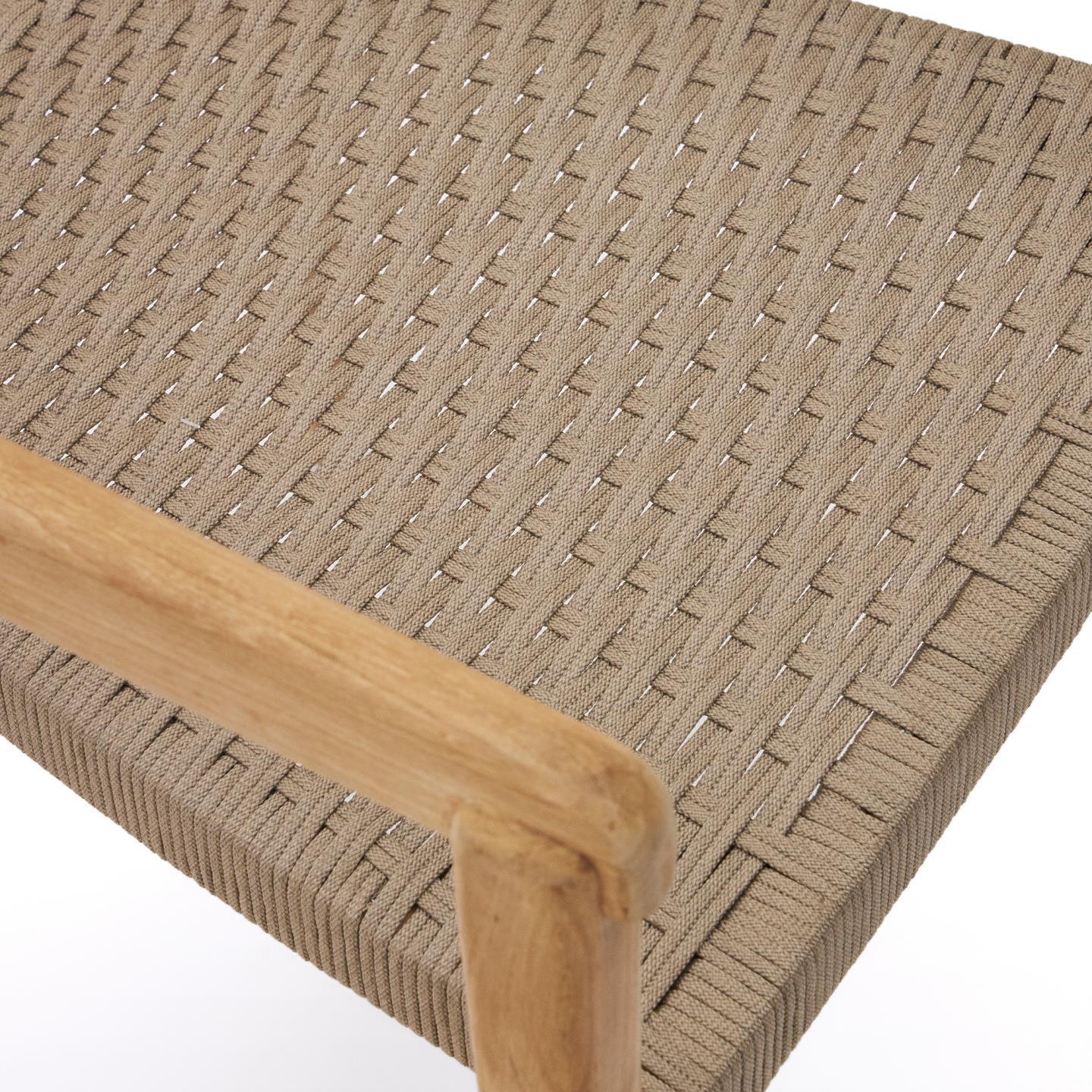 Krzesło ICARO lite drewno tekowe z beżowym wykończeniem La Forma Eye on Design