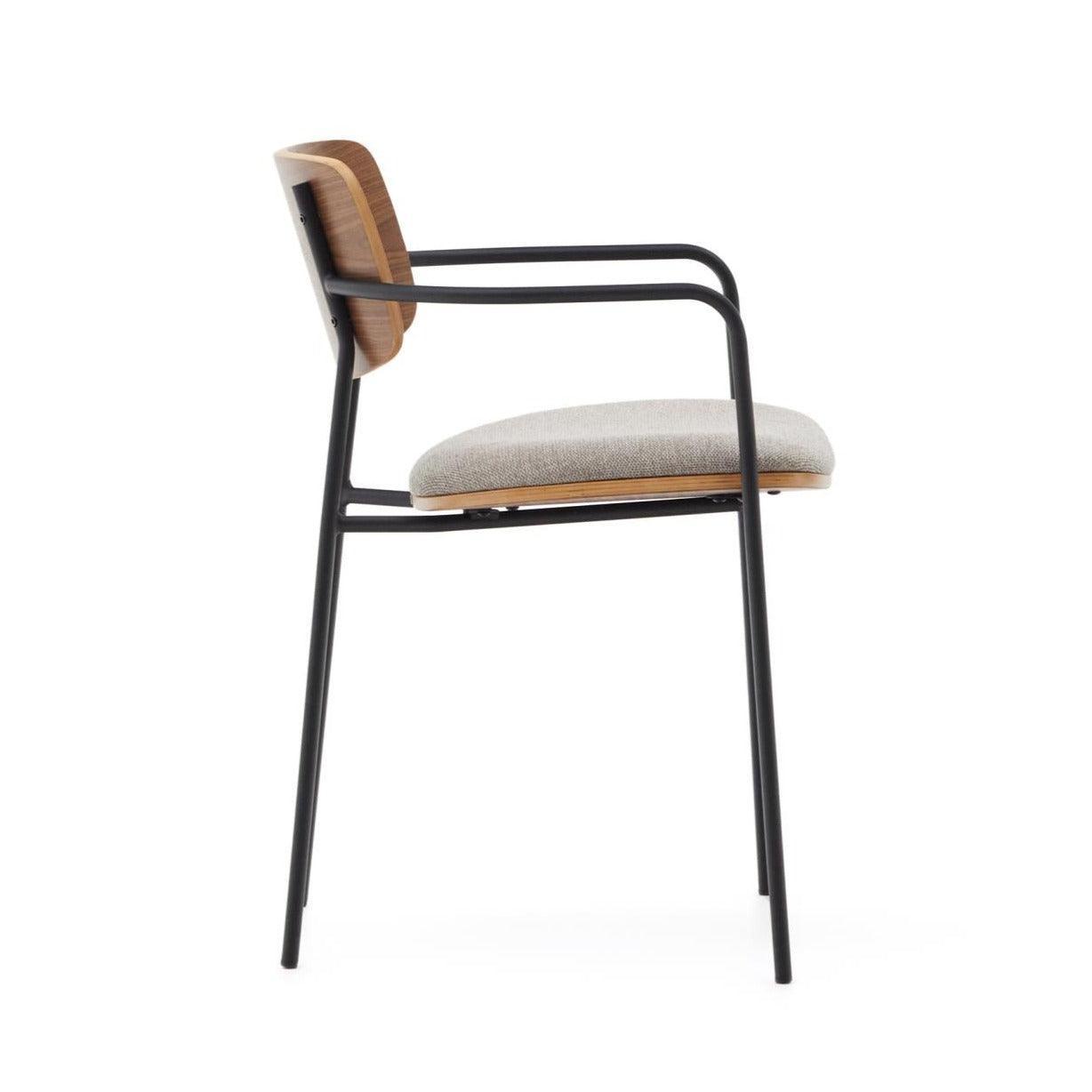 Krzesło MAUREEN fornir orzechowy z czarną podstawą La Forma Eye on Design