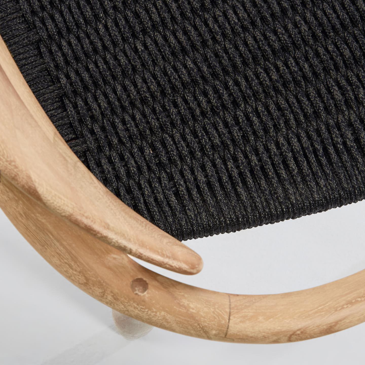 Krzesło NINA lite drewno akacjowe z czarnym siedziskiem La Forma Eye on Design