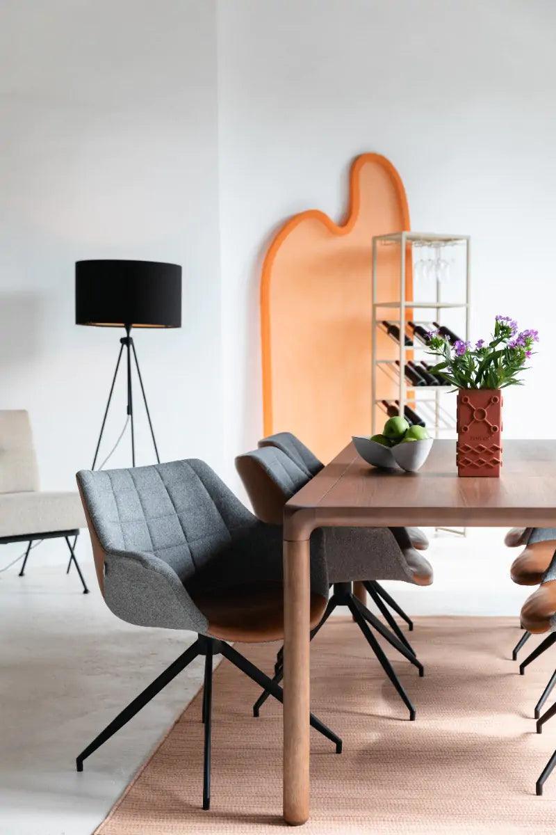 Krzesło obrotowe DOULTON szary z brązową ekoskórą Zuiver Eye on Design