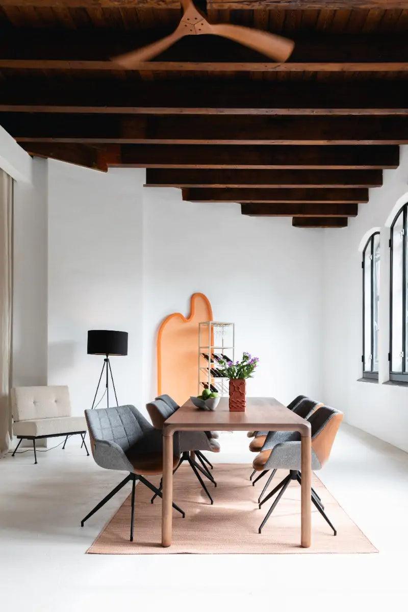 Krzesło obrotowe DOULTON szary z brązową ekoskórą Zuiver Eye on Design