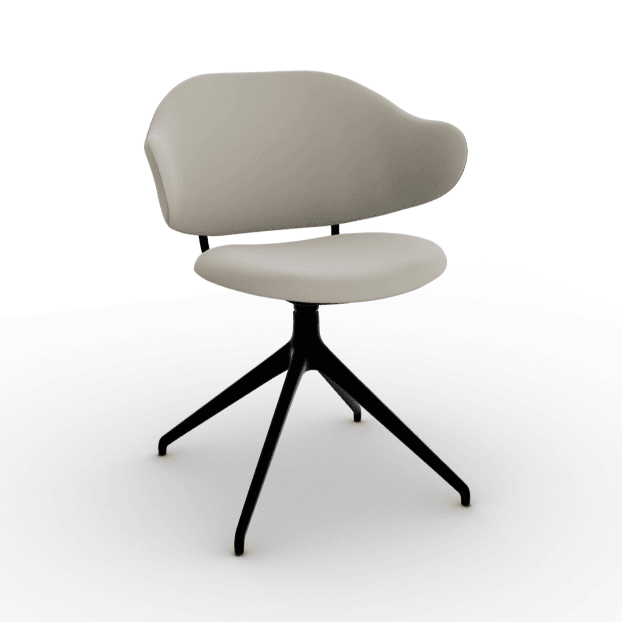 Krzesło obrotowe HOLLY kremowy aksamit Calligaris 180° matowa czerń Eye on Design