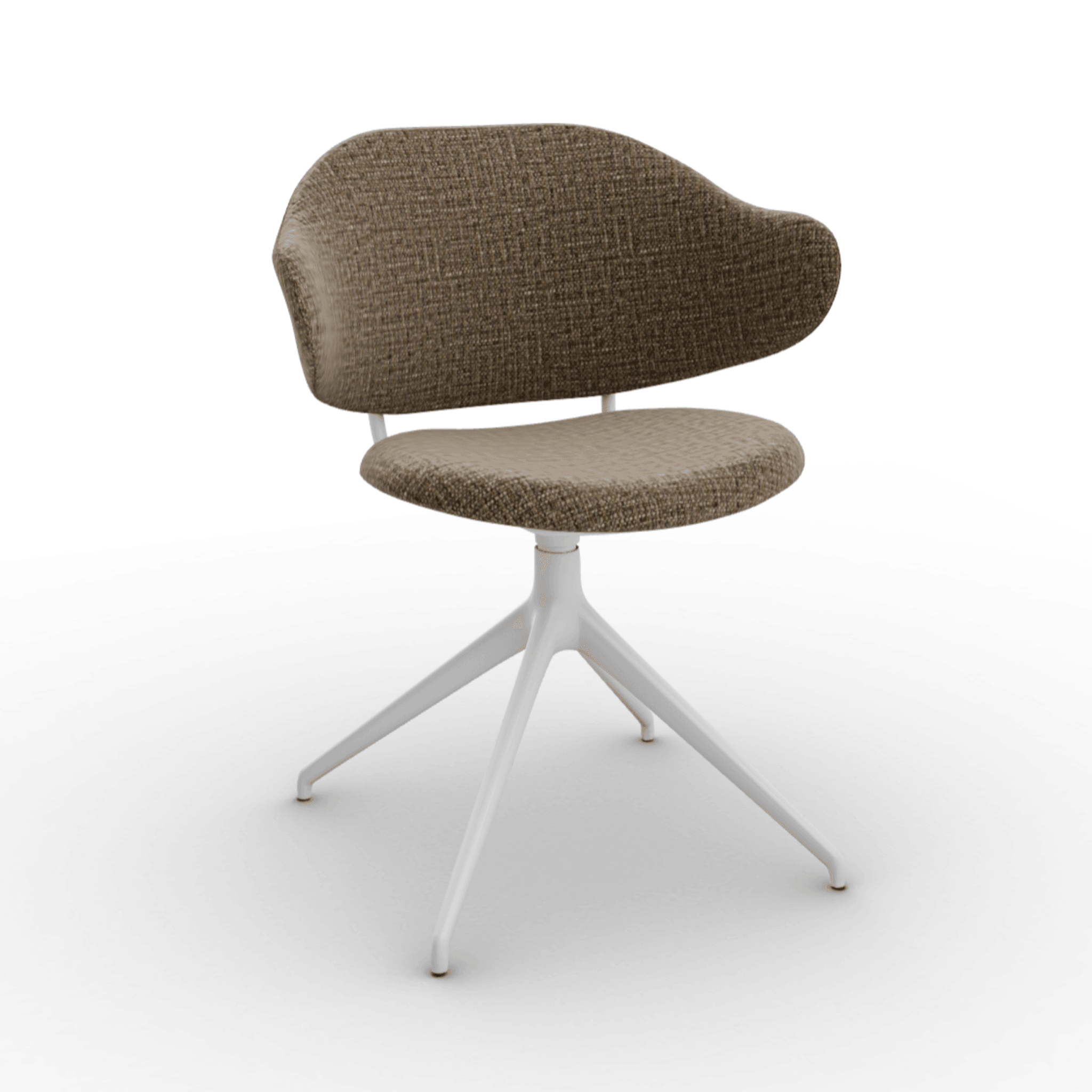 Krzesło obrotowe HOLLY melanż brązowy Calligaris 180° matowa biel Eye on Design