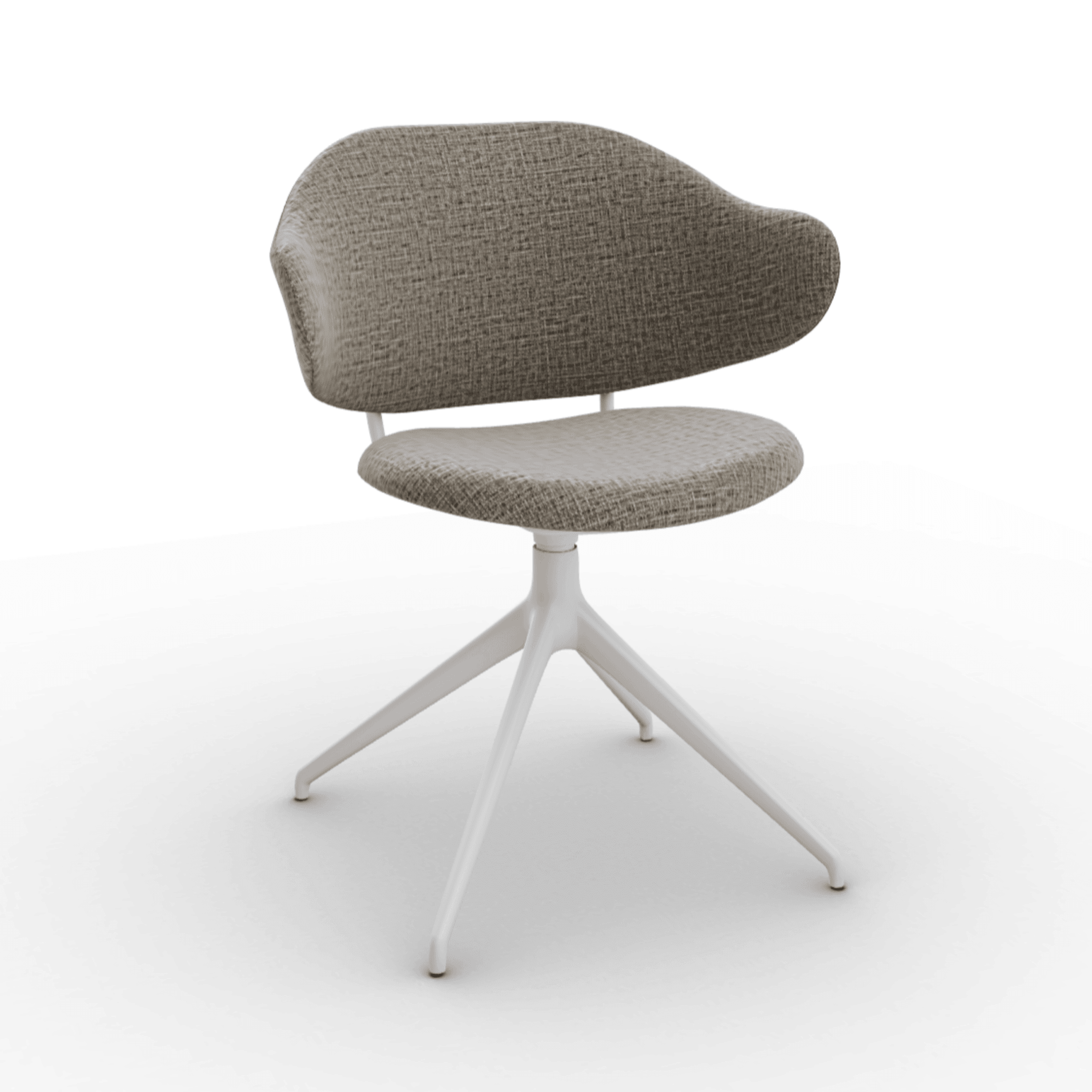 Krzesło obrotowe HOLLY melanż piaskowy Calligaris 180° matowa biel Eye on Design