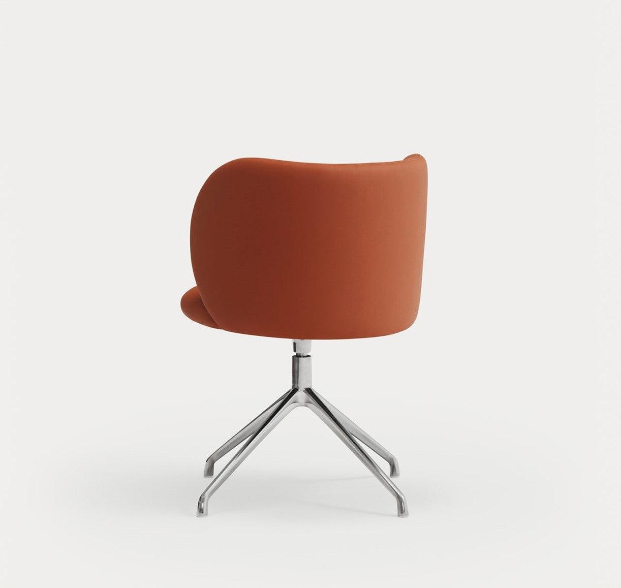 Krzesło obrotowe MOGI pomarańczowa ekoskóra z chromowaną podstawą Teulat Eye on Design