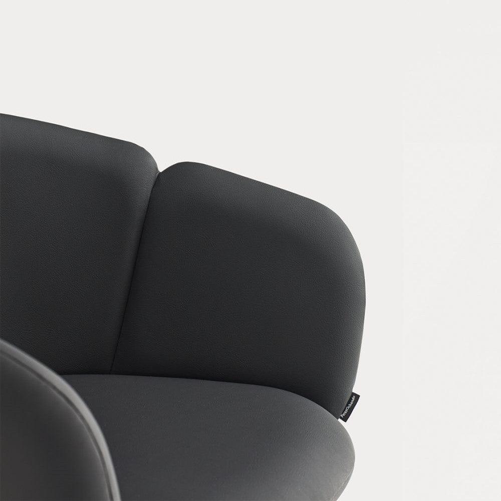 Krzesło obrotowe z podłokietnikami ADD ekoskóra czarna z chromowaną podstawą Teulat Eye on Design