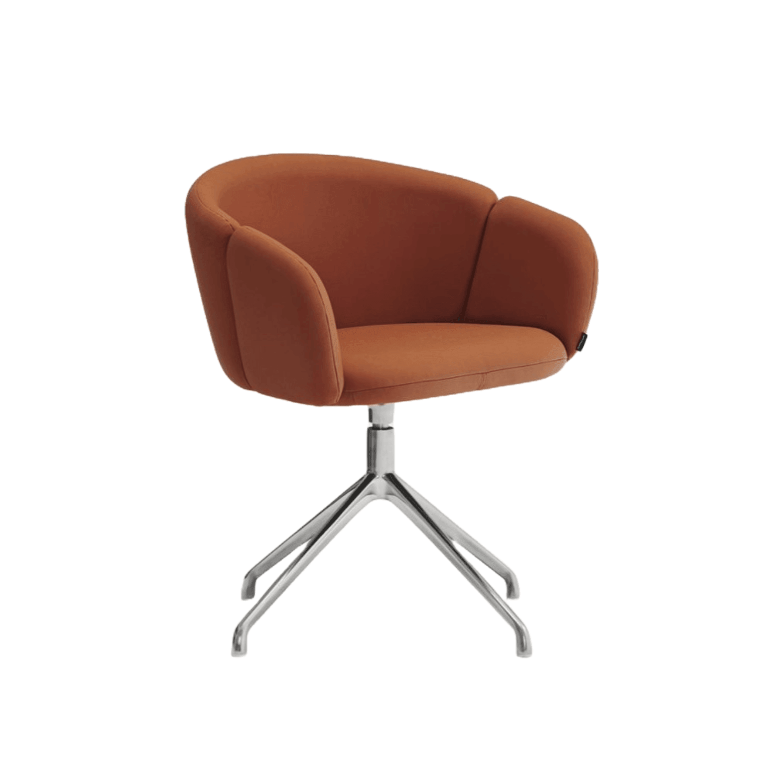 Krzesło obrotowe z podłokietnikami ADD ekoskóra terracotta z chromowaną podstawą Teulat Eye on Design