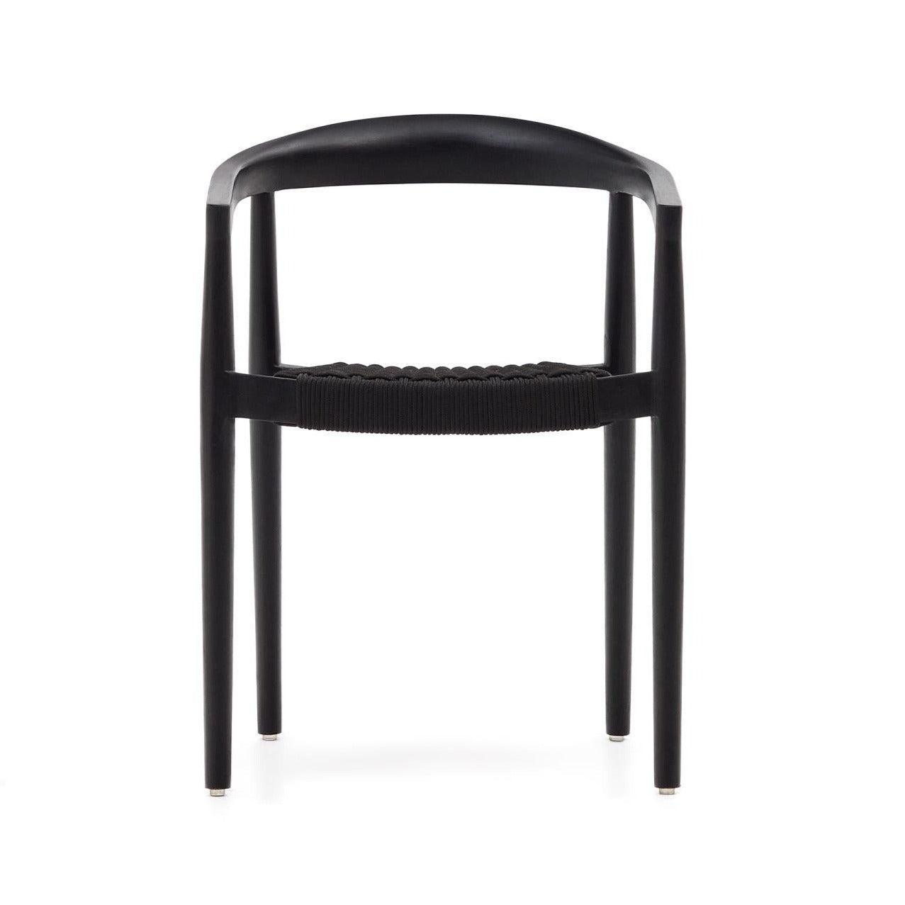 Krzesło ogrodowe YDALIA czarne drewno tekowe z czarną liną La Forma Eye on Design