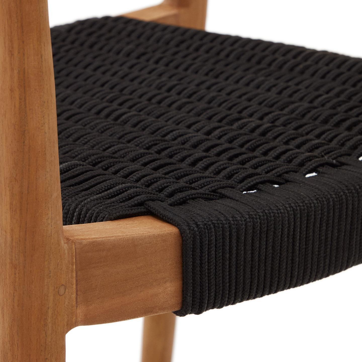 Krzesło ogrodowe YDALIA lite drewno tekowe z czarną liną La Forma Eye on Design