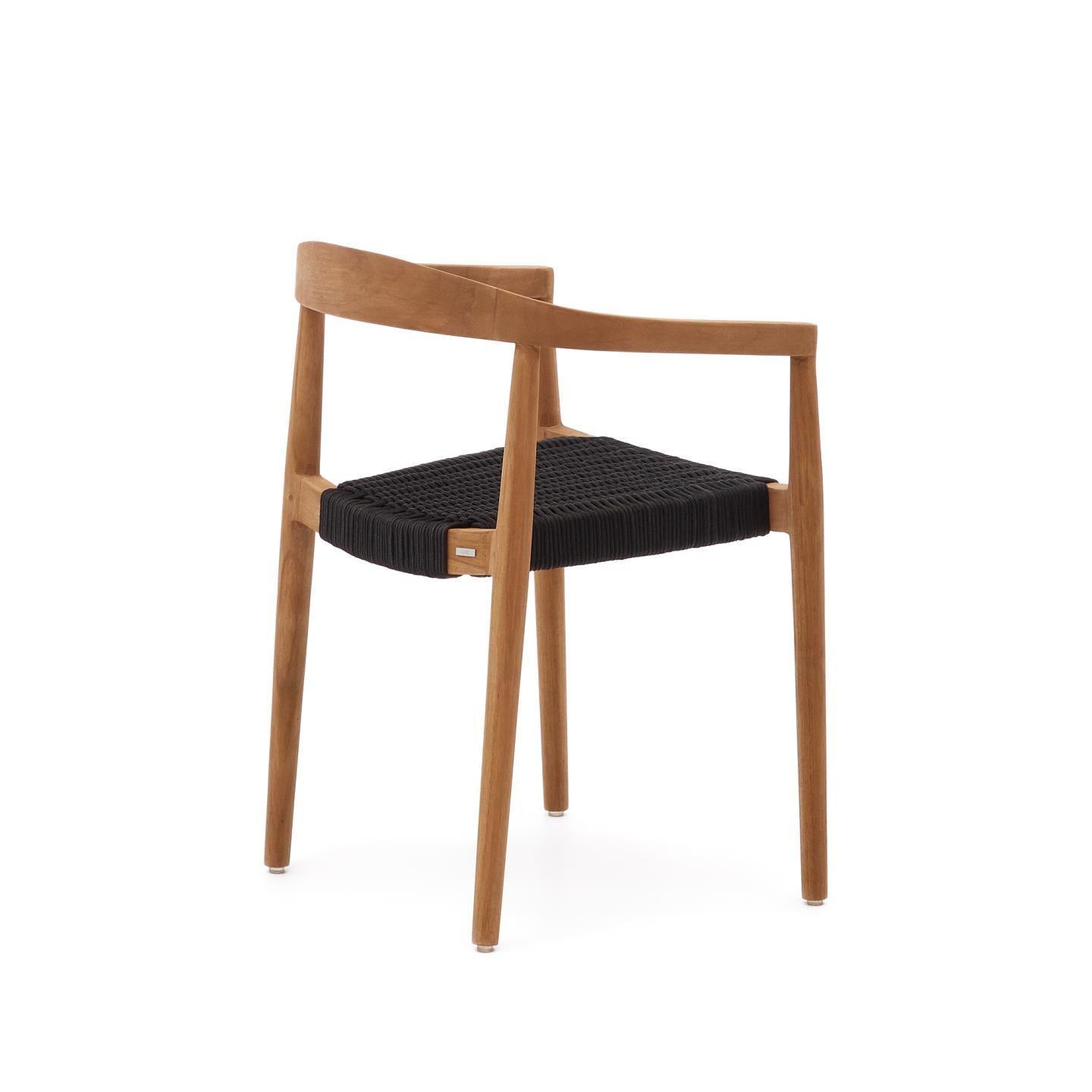 Krzesło ogrodowe YDALIA lite drewno tekowe z czarną liną La Forma Eye on Design