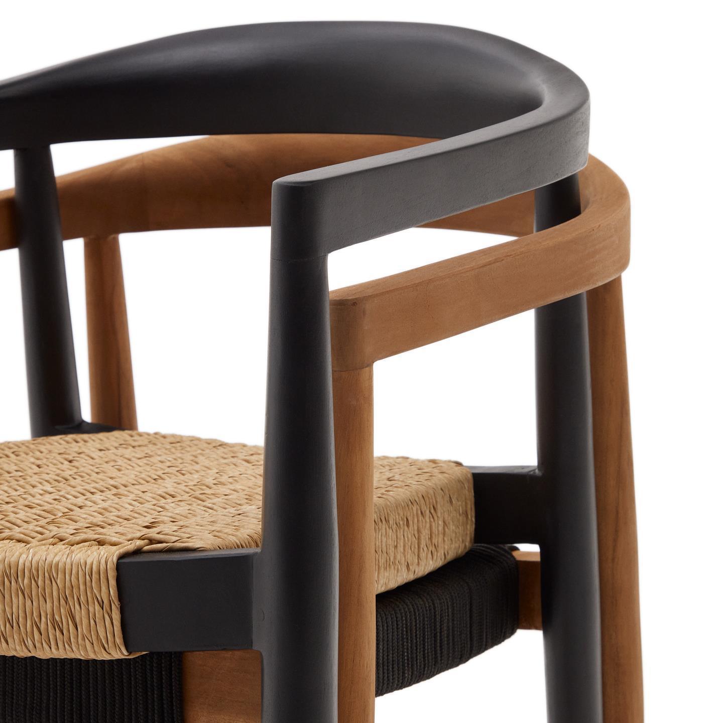 Krzesło ogrodowe YDALIA lite drewno tekowe z czarną liną La Forma Eye on Design