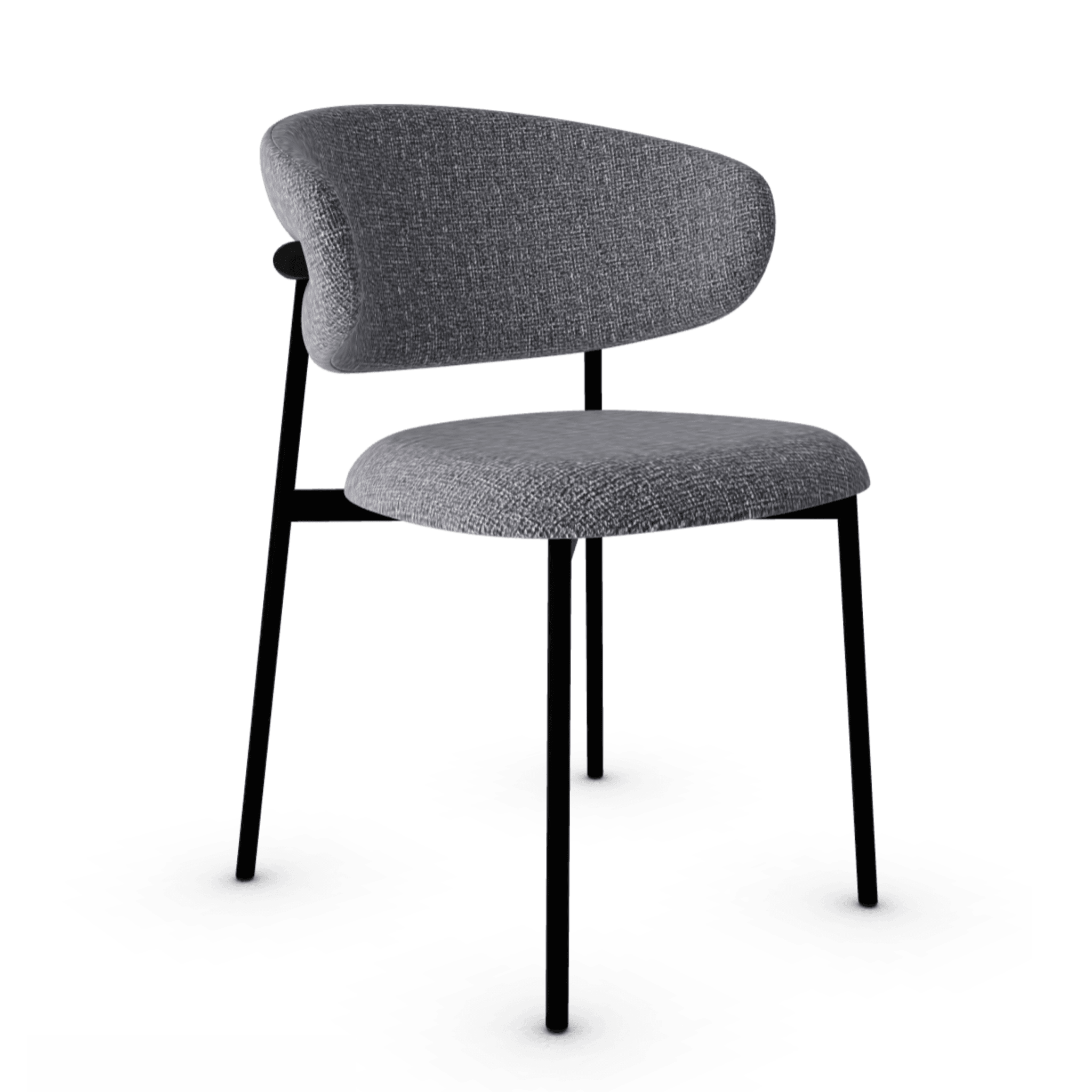 Krzesło OLEANDRO boucle antracytowy z metalową podstawą Calligaris metalowa matowa czerń Eye on Design