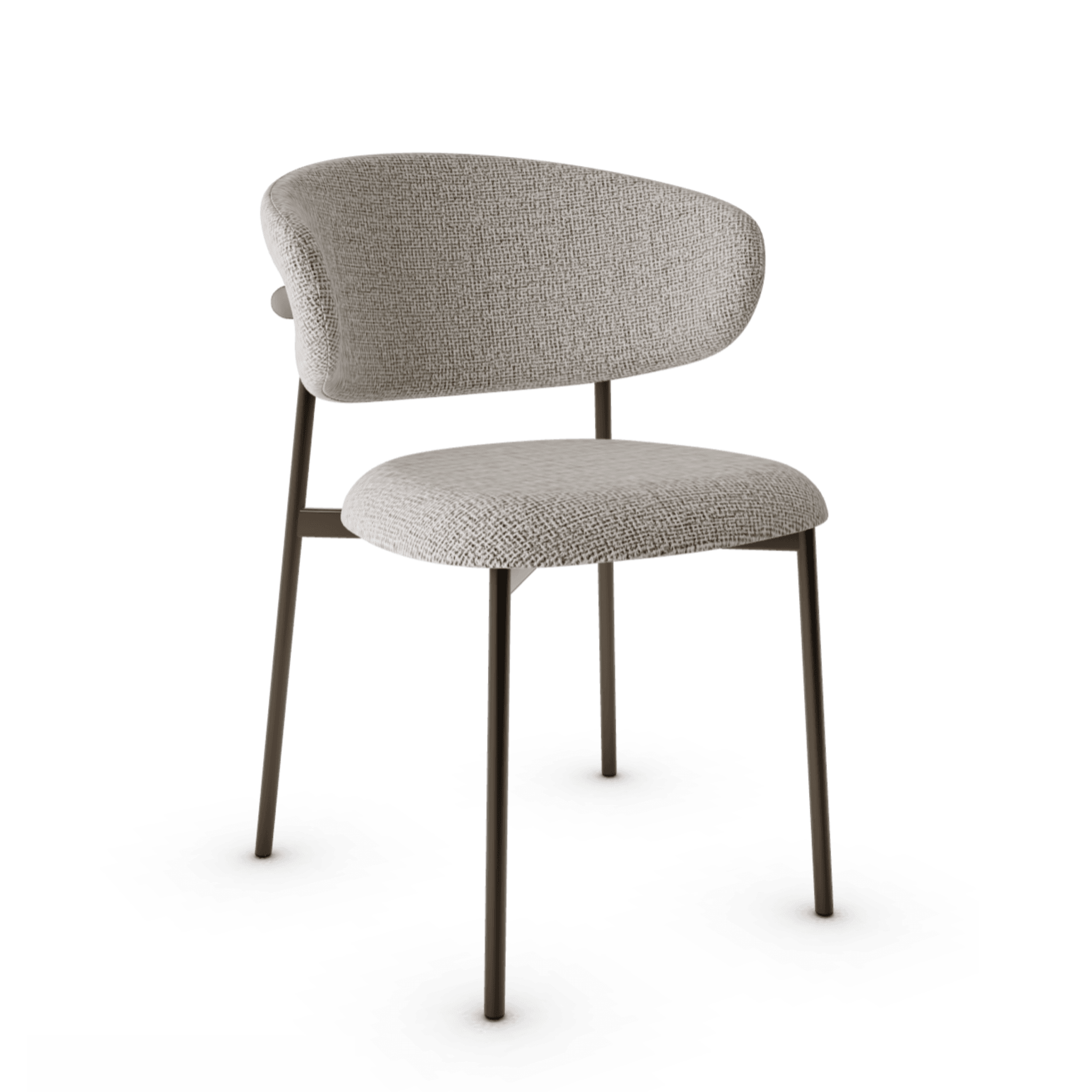 Krzesło OLEANDRO boucle beżowy z metalową podstawą Calligaris metalowa matowy brąz Eye on Design