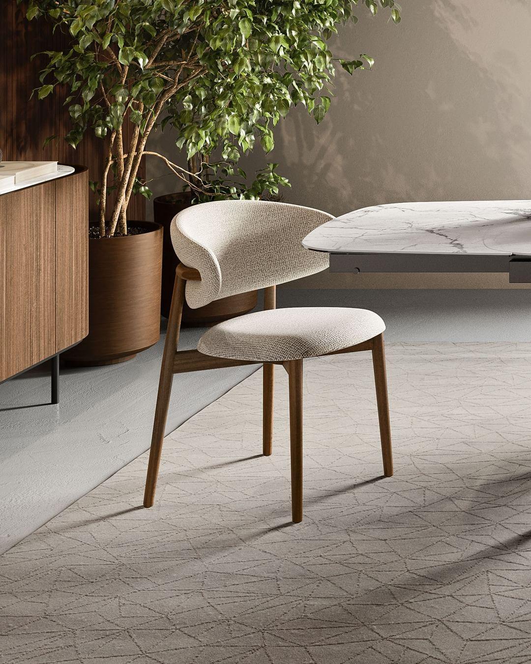 Krzesło OLEANDRO boucle jasnobrązowy z metalową podstawą Calligaris Eye on Design