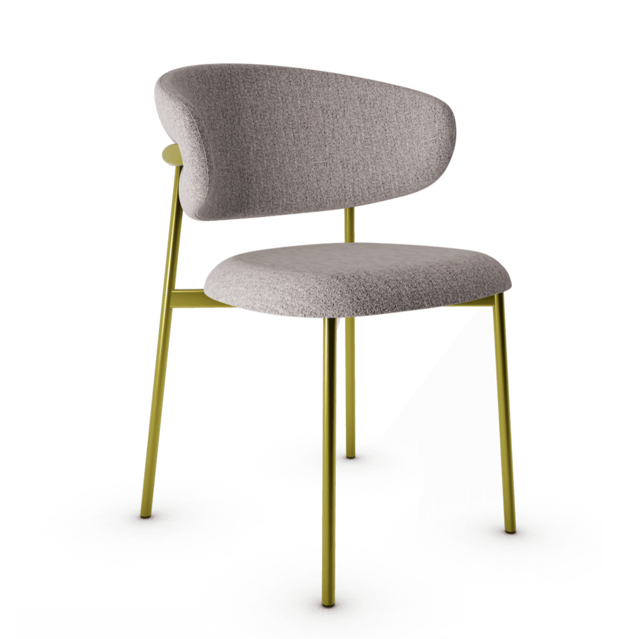 Krzesło OLEANDRO boucle taupe z metalową podstawą Calligaris metalowa matowy mosiądz Eye on Design