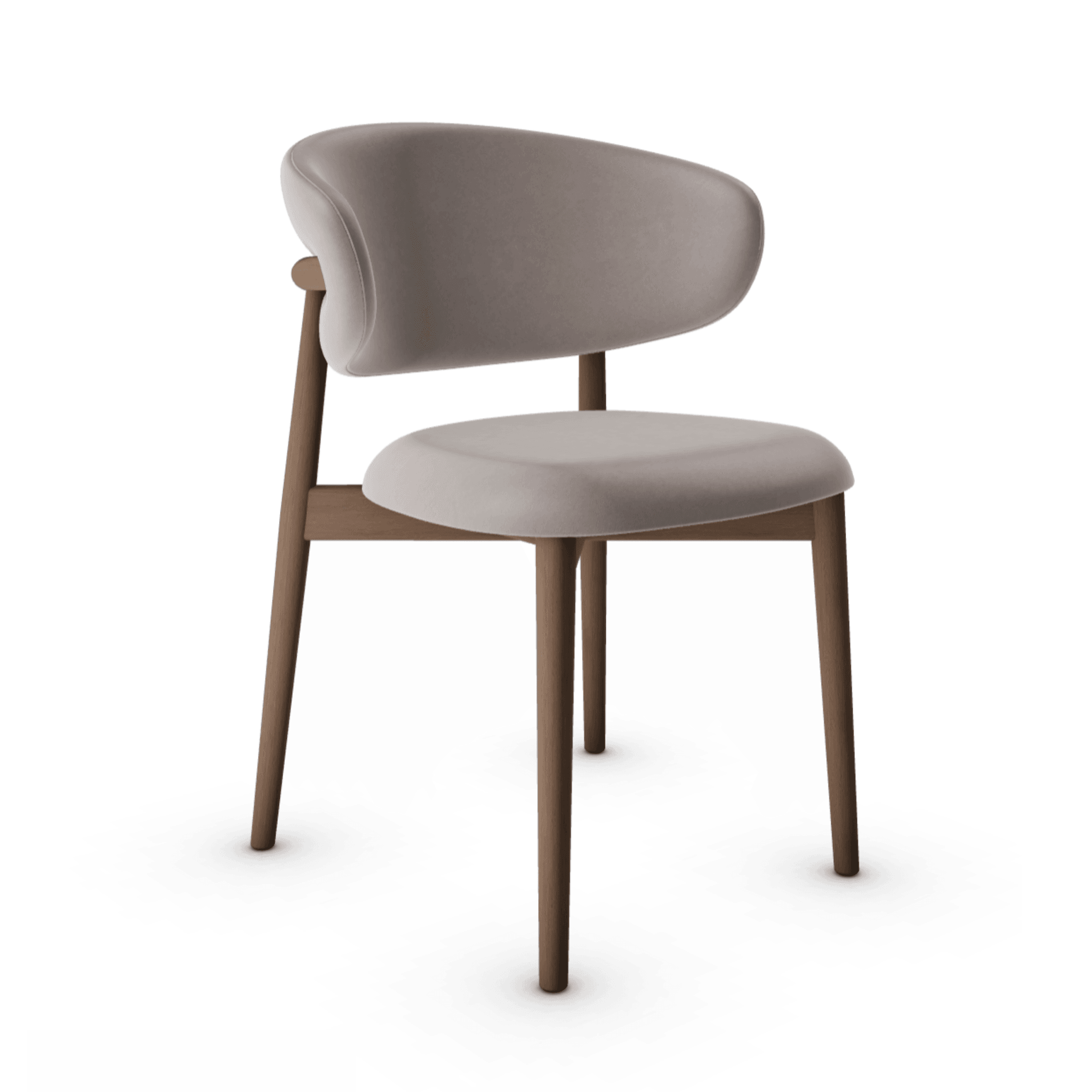 Krzesło OLEANDRO ciemnobeżowa ekoskóra z drewnianą podstawą Calligaris drewniana ciemnobrązowa Eye on Design