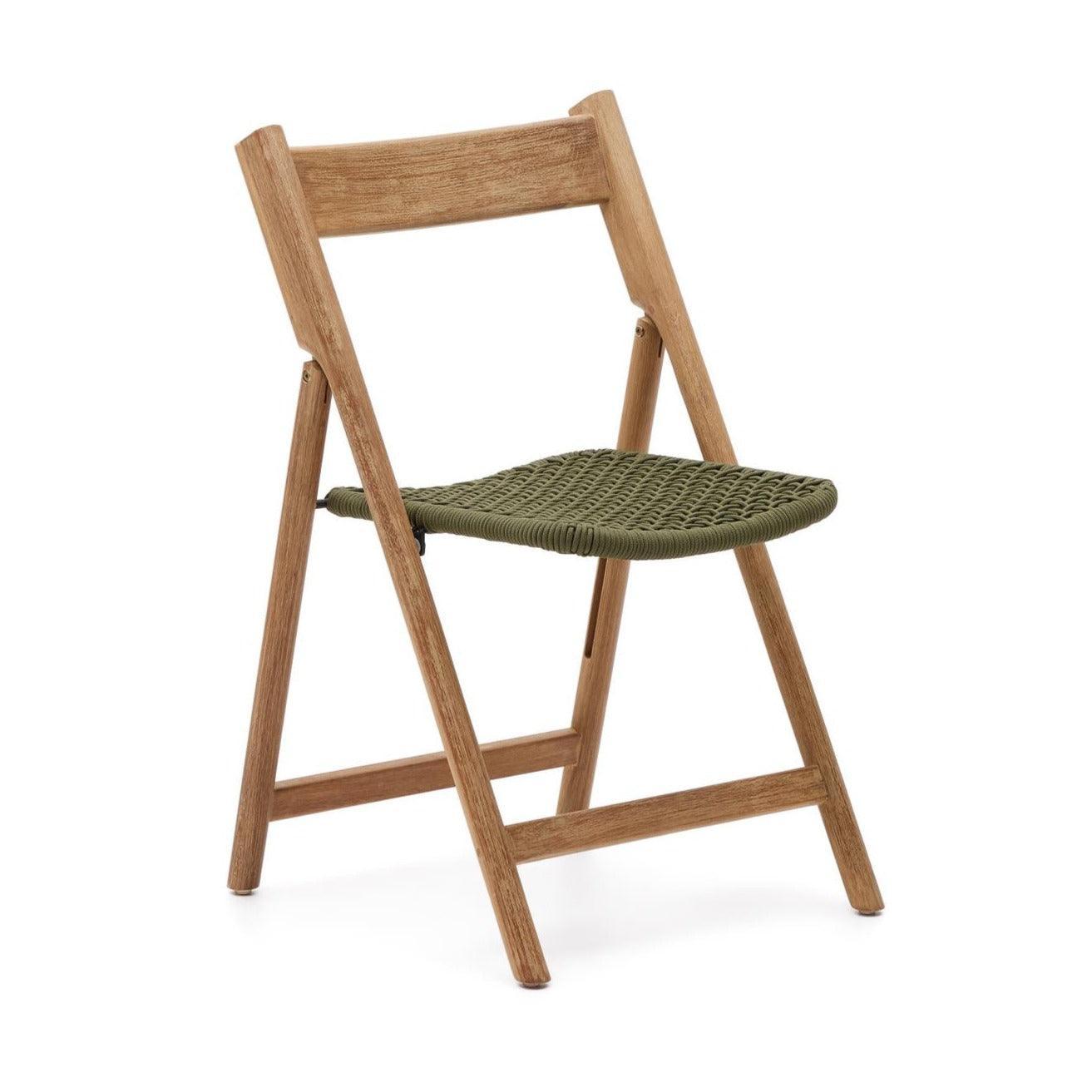 Krzesło składane DANDARA lite drewno akacjowe z zielonym siedziskiem La Forma Eye on Design
