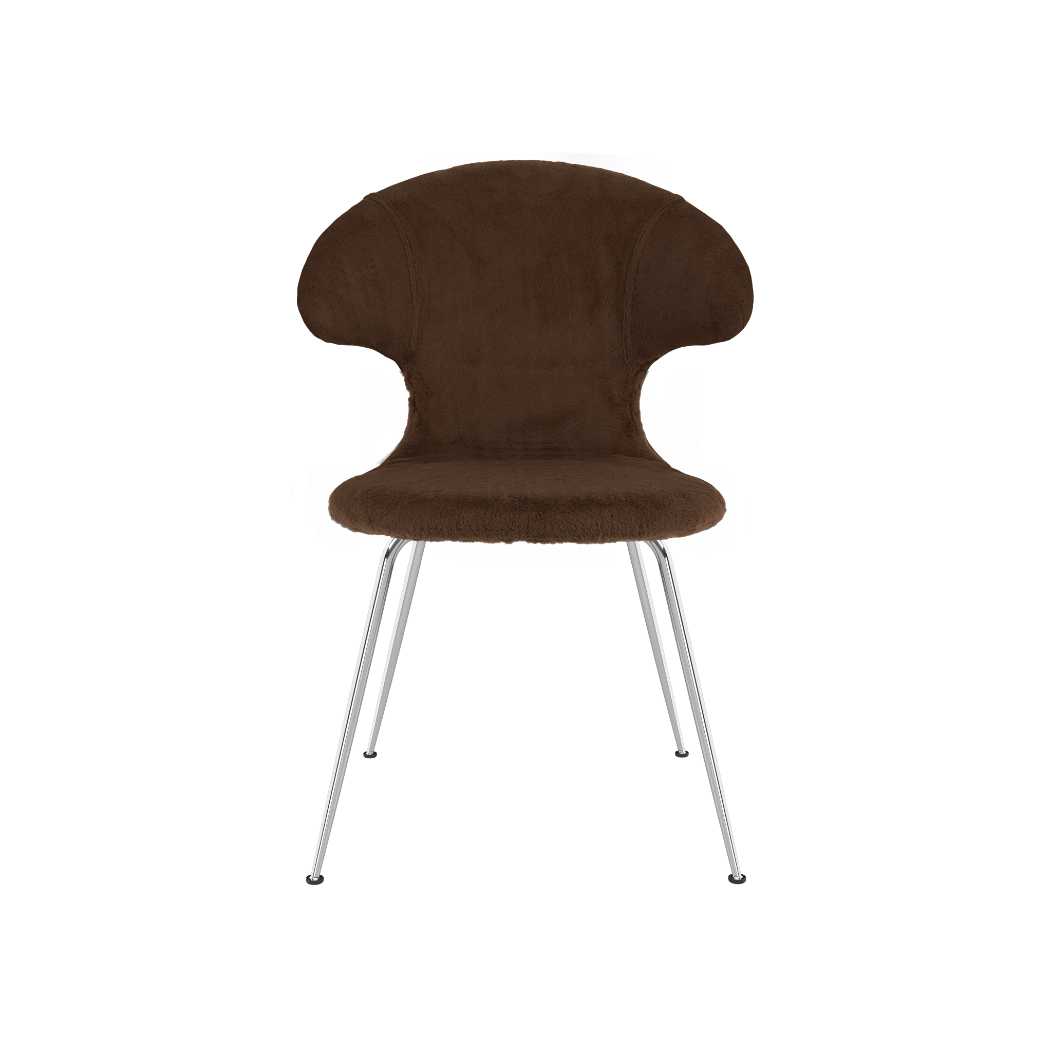 Krzesło TIME FLIES brązowy plusz ze srebrną podstawą UMAGE Eye on Design