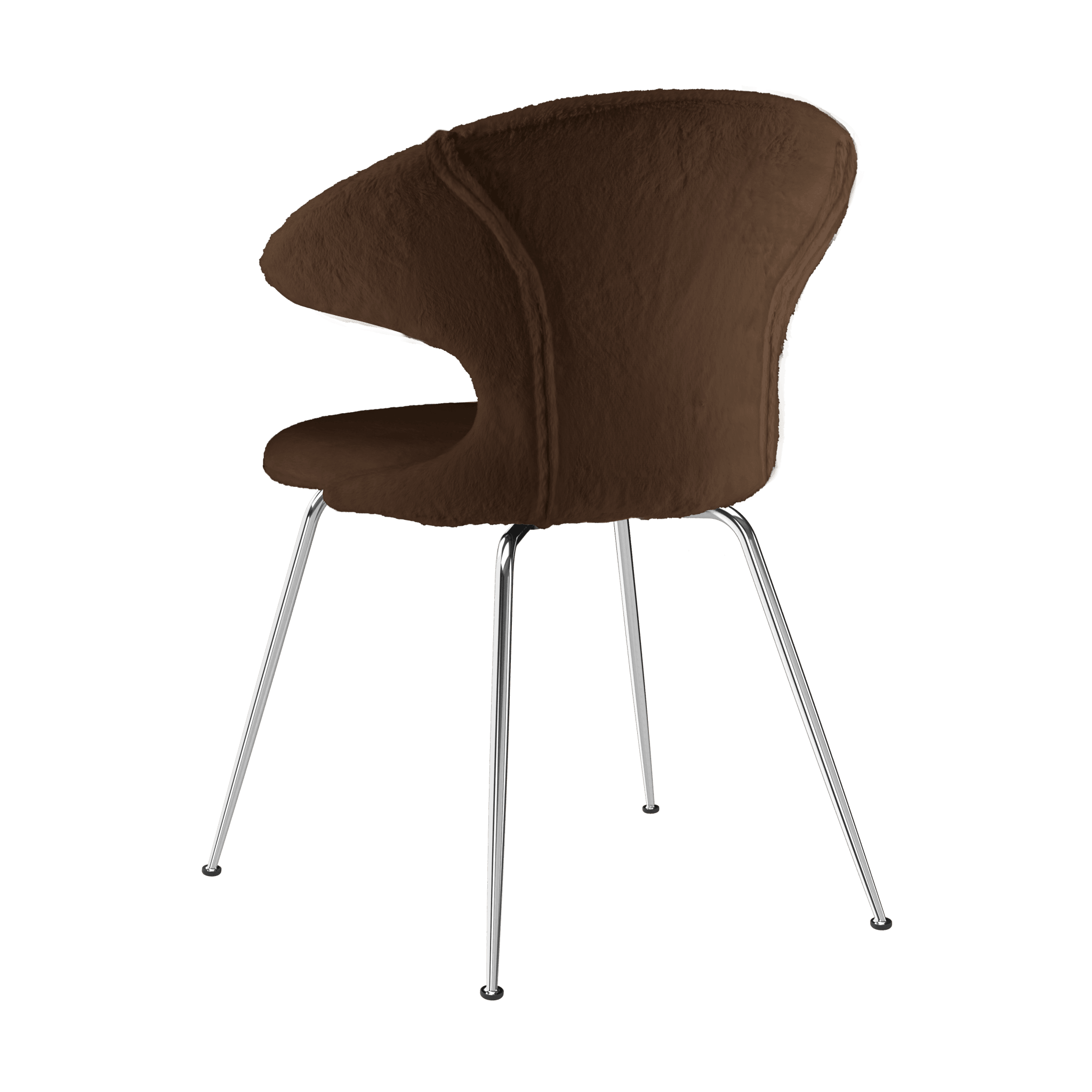 Krzesło TIME FLIES brązowy plusz ze srebrną podstawą UMAGE Eye on Design