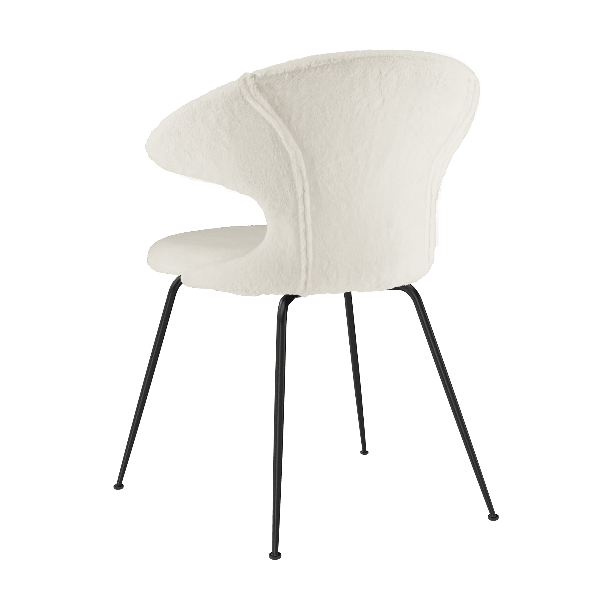Krzesło TIME FLIES kremowy plusz z czarną podstawą UMAGE Eye on Design